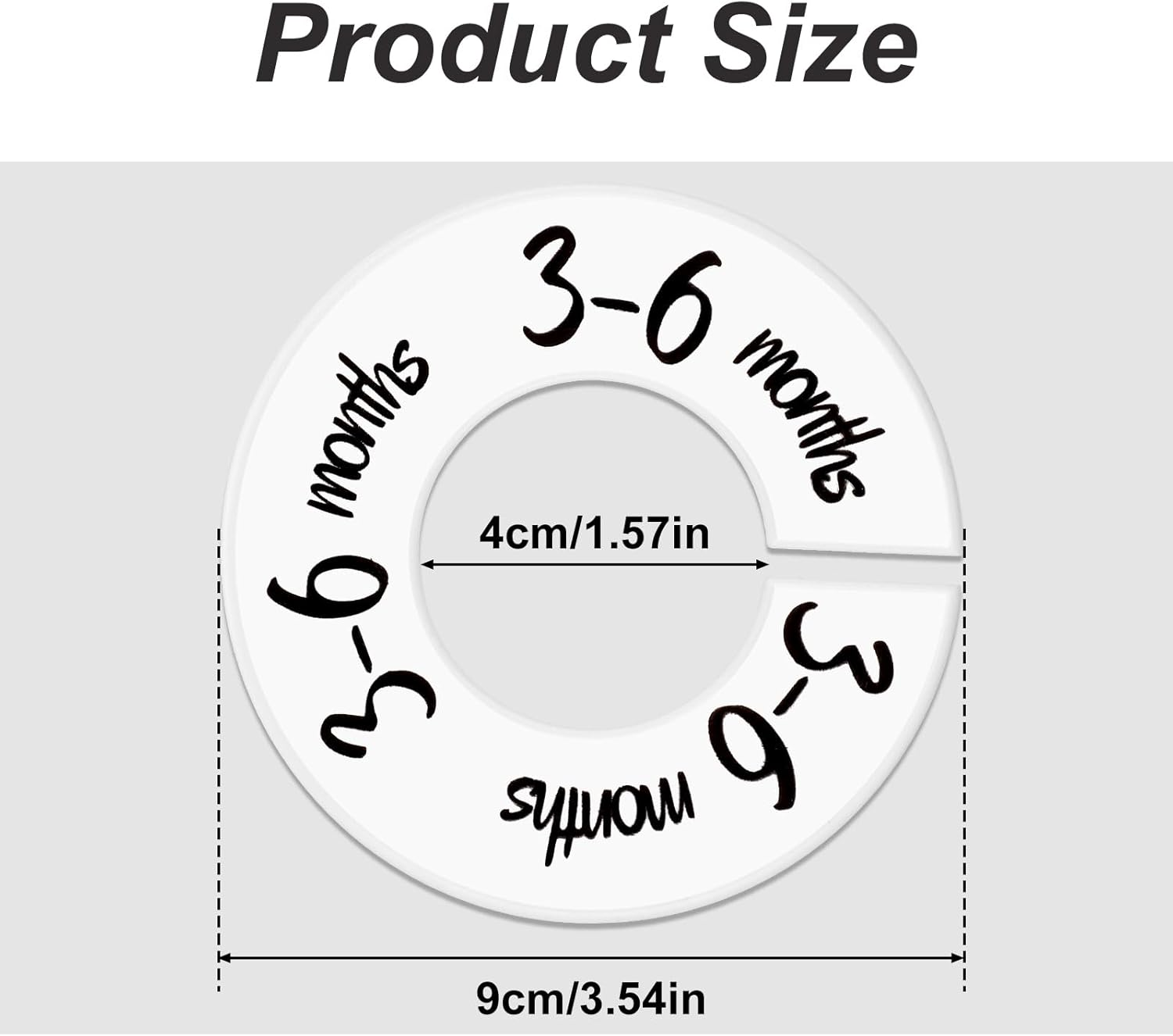 Baby Closet Dividers 6 Pack, Unisex Nursery Closet Organizer for Easy Sorting, 0-24 Months Hanger Divider from Newborn to Toddler, Baby Clothing Dividers Age Divider Fits Most Rod(White)