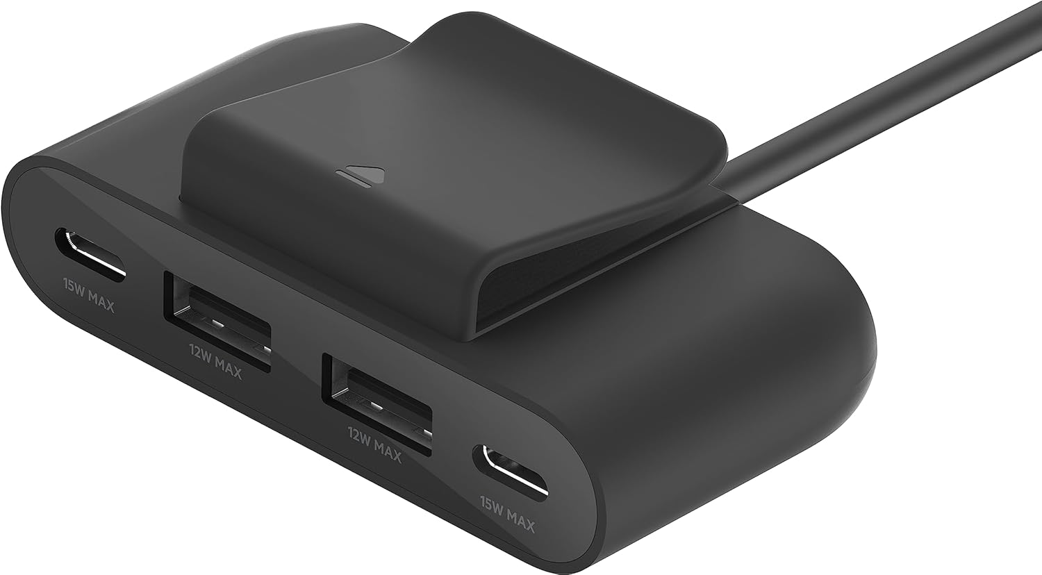 Belkin Boostcharge 4-Port USB Power Extender for Apple Iphone, Ipad, Samsung Galaxy - Compatible W/Usb-C & USB-A Connections - Black