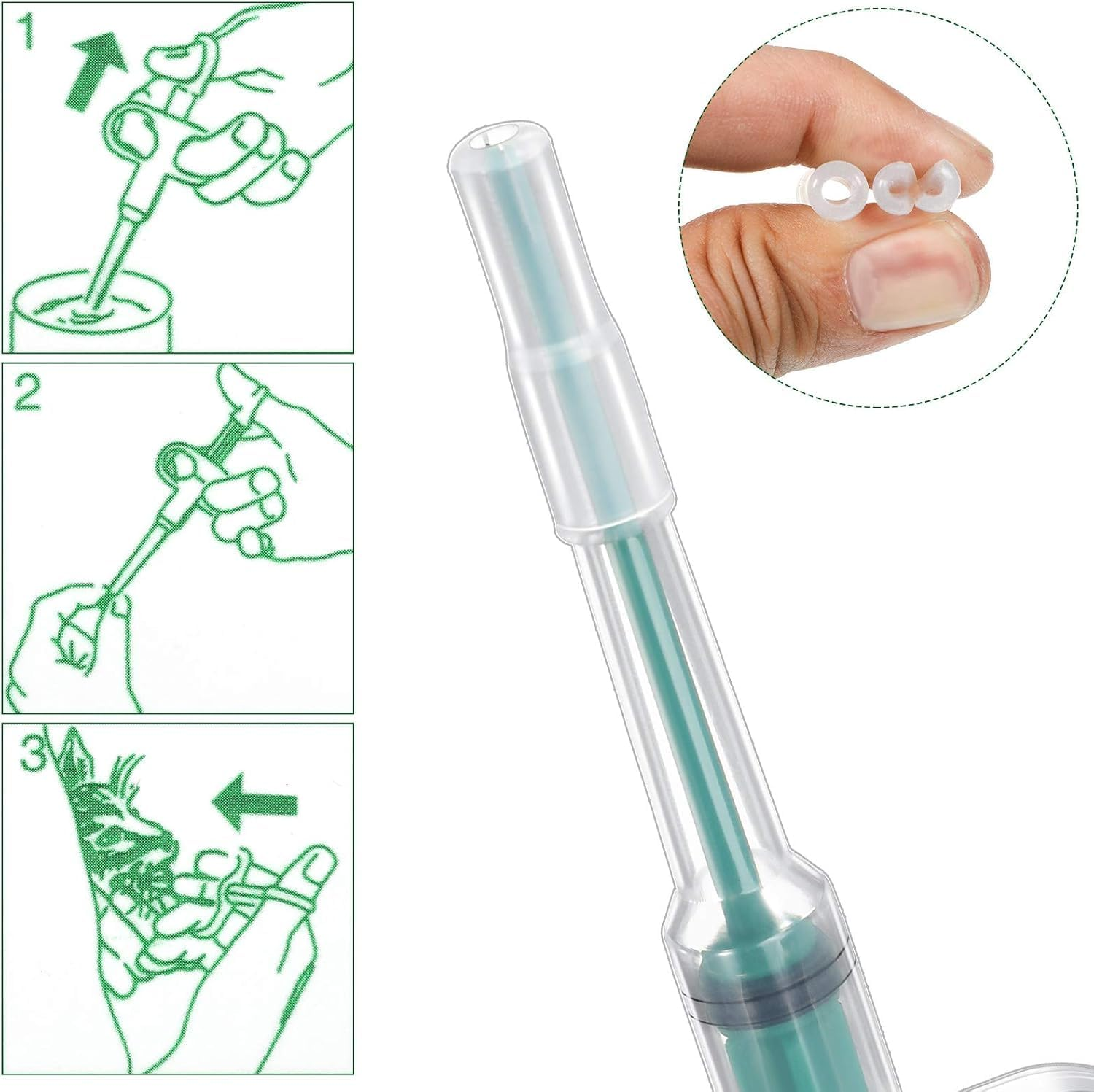 Pet Pill Plunger Popper for Small Cats Dogs Pill Gun Dispenser Shooter Pet Piller Soft Tip Tablet Syringe Pusher Animal Medicine Feeder for Feeding Accessories 2 Pcs (Green) image number 3