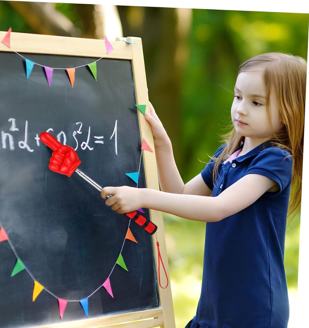 Classroom Supplies - Classroom Stick Supplies Stainless Steel Telescopic Finger Pointer, for Reading & Lectures on Whiteboards (Red)