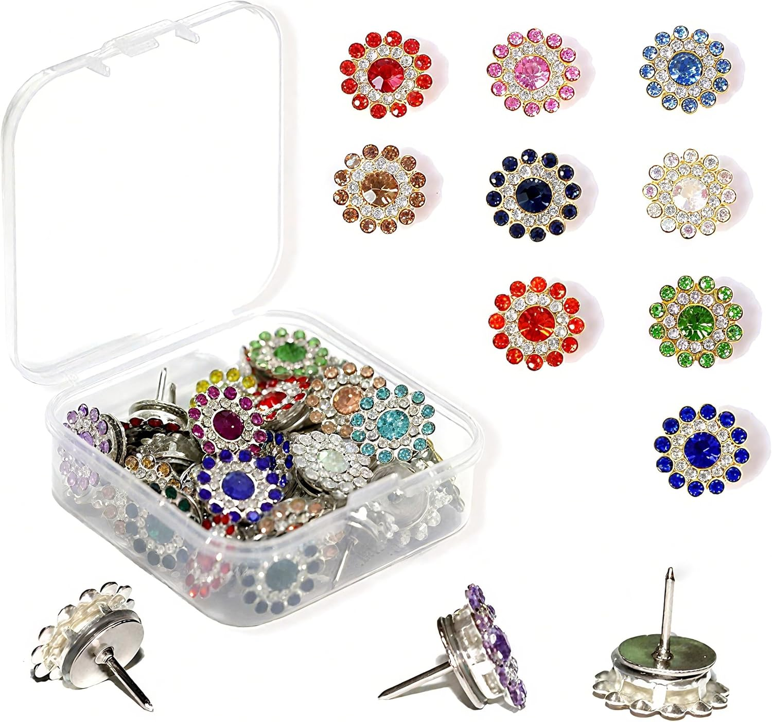 Liangang 30Pcs Strawberry Push Pins for Cork Board - Decorative Thumb Tacks for Photo Wall, Feature Wall, Map, Bulletin Board, Office or Home(30Pcs Strawberry) image number 4