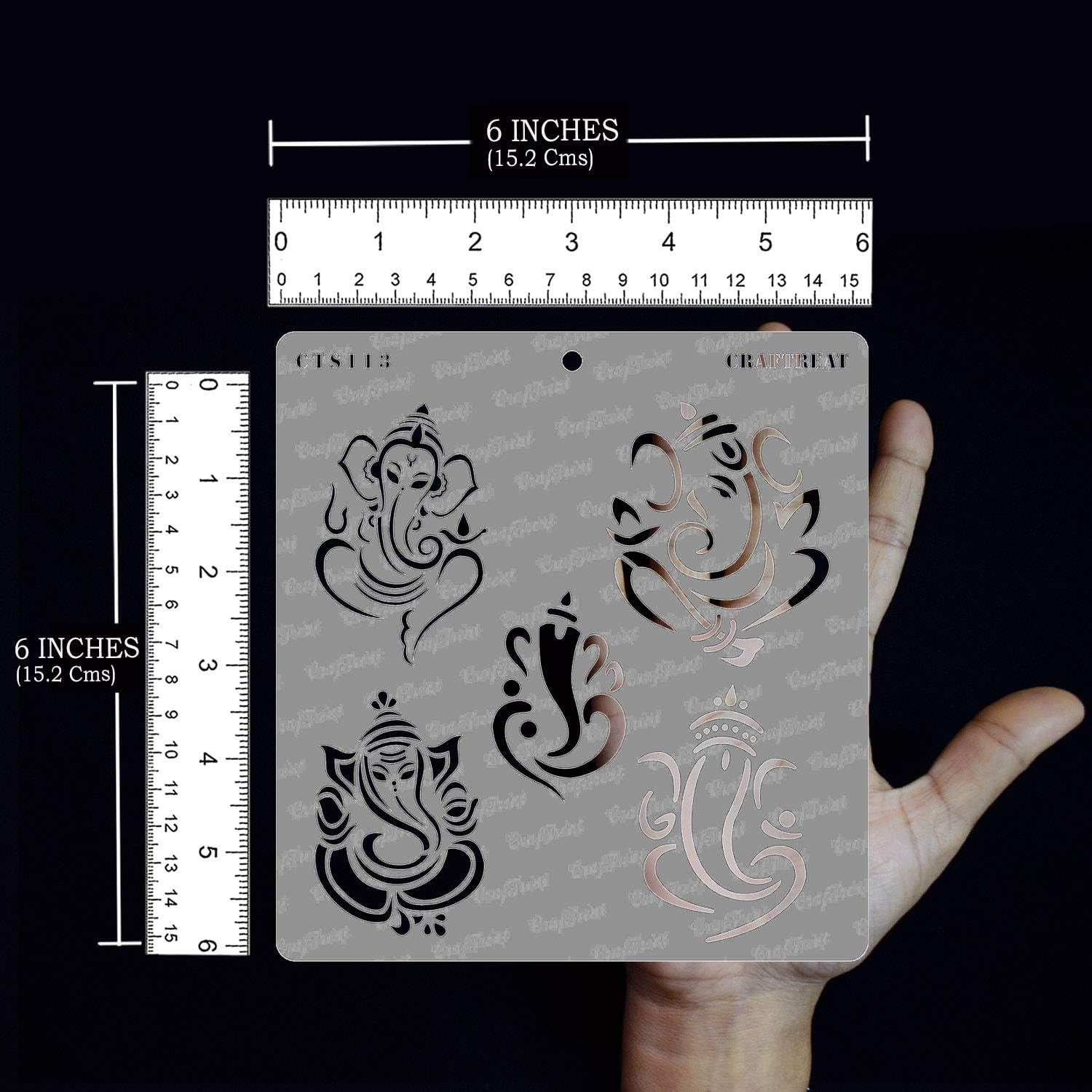 Craftreat Indian Stencils for Painting on Wood, Wall, Tile, Canvas, Paper, Fabric & Floor &ndash; Elephant Design Stencil &ndash; 6X6 Inches &ndash; Reusable DIY Art and Craft Stencils image number 6