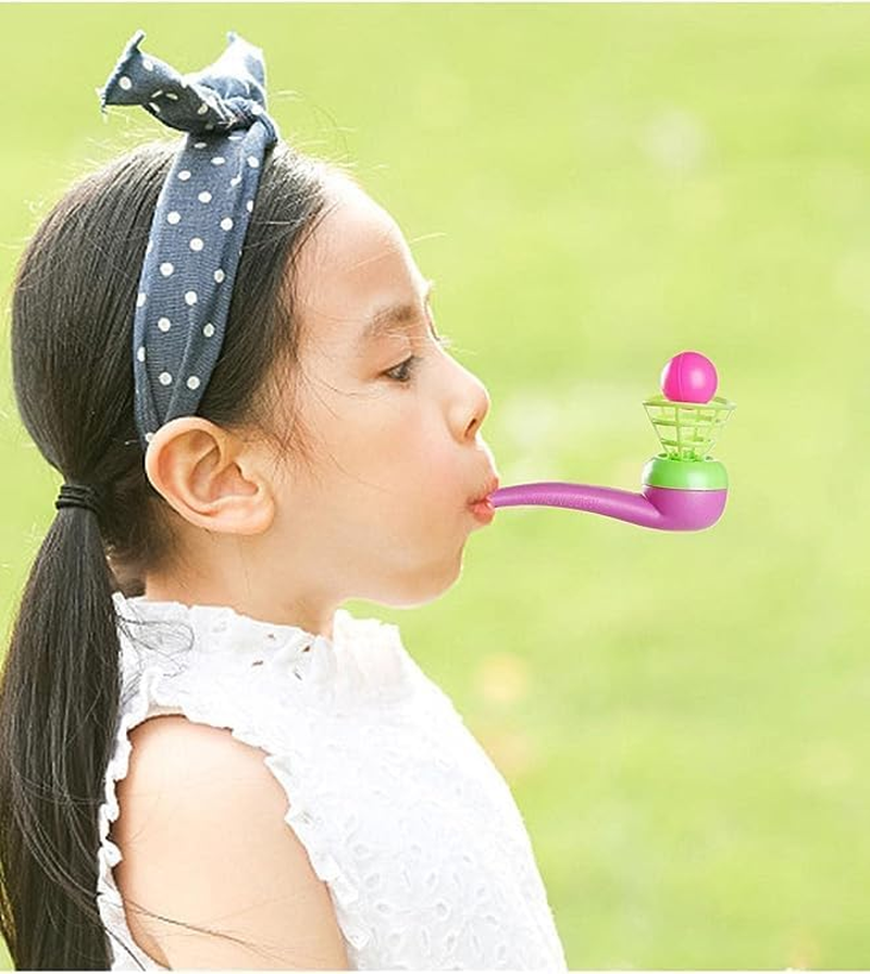 3Pcs Random Color Floating Blow Pipe & Balls Game, Balance Blowing Toys - Stress Reliever for Toddlers to Adults image number 1