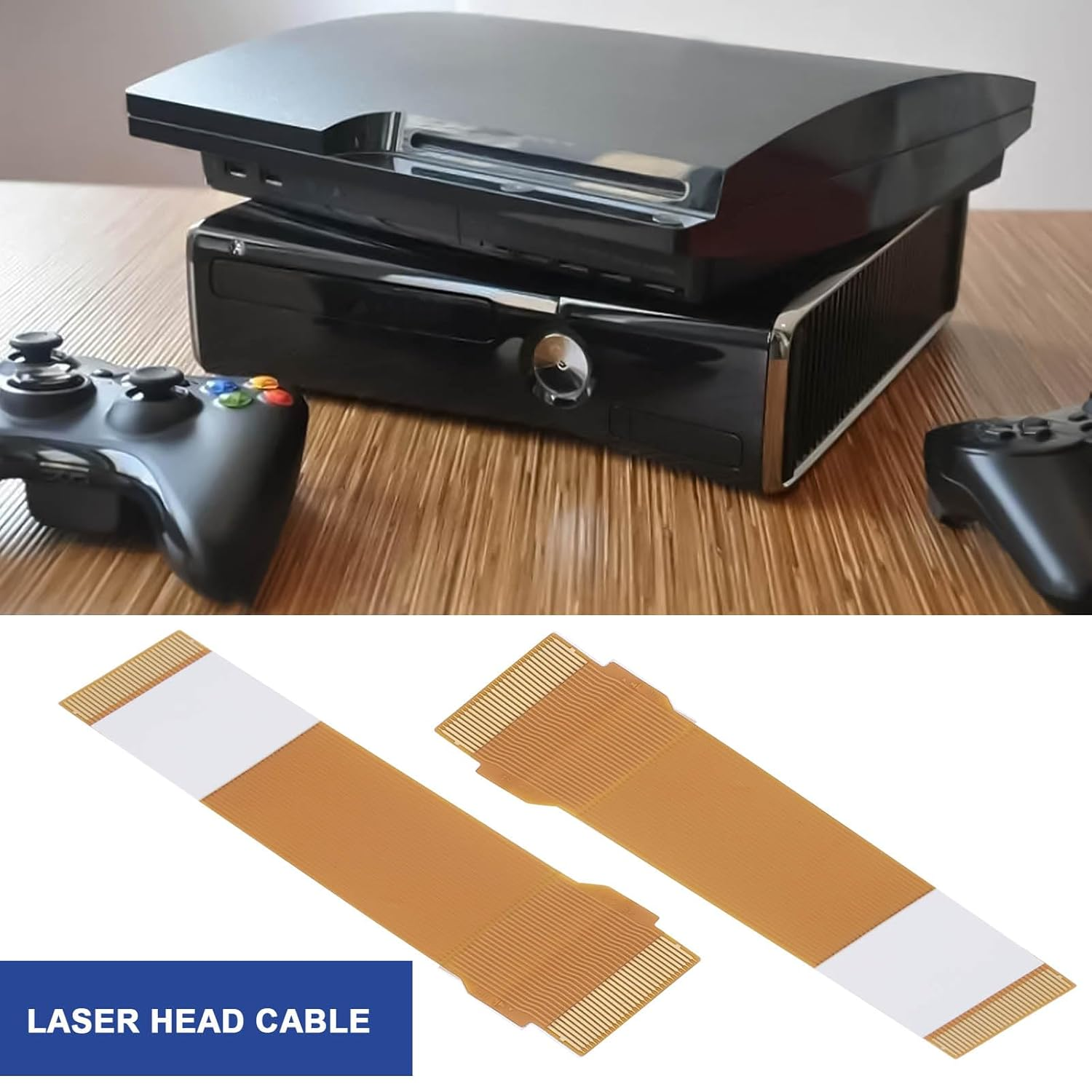 5Pcs Slim 30000/50000X Laser Flex Ribbon Cable Copper Compatible with Sony Playstation 2 and Compatible with Playstation 2 Slim Consoles with Double Sided Tape image number 1