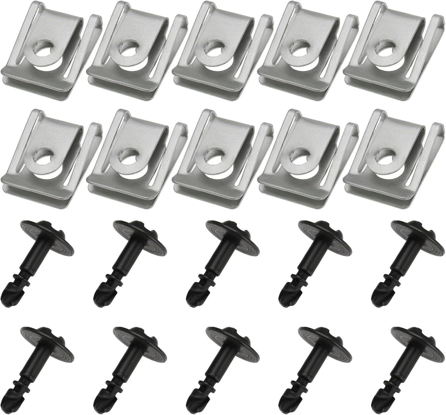 Ecsing 10 Sets of Screw and Nut Clip Kit Compatible with Audi A5 A6 A7 Q7 Compatible with BMW E46 E65 E70 E71 Compatible with Mini Clubman 2007-2014 10 image number 2