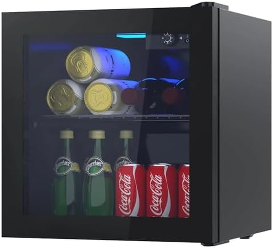 YOPOWER Mini Bar Fridge Glass Door, 36L Beverage Refrigerator Small Fridges for Beer Soda or Wine, Black image number 6