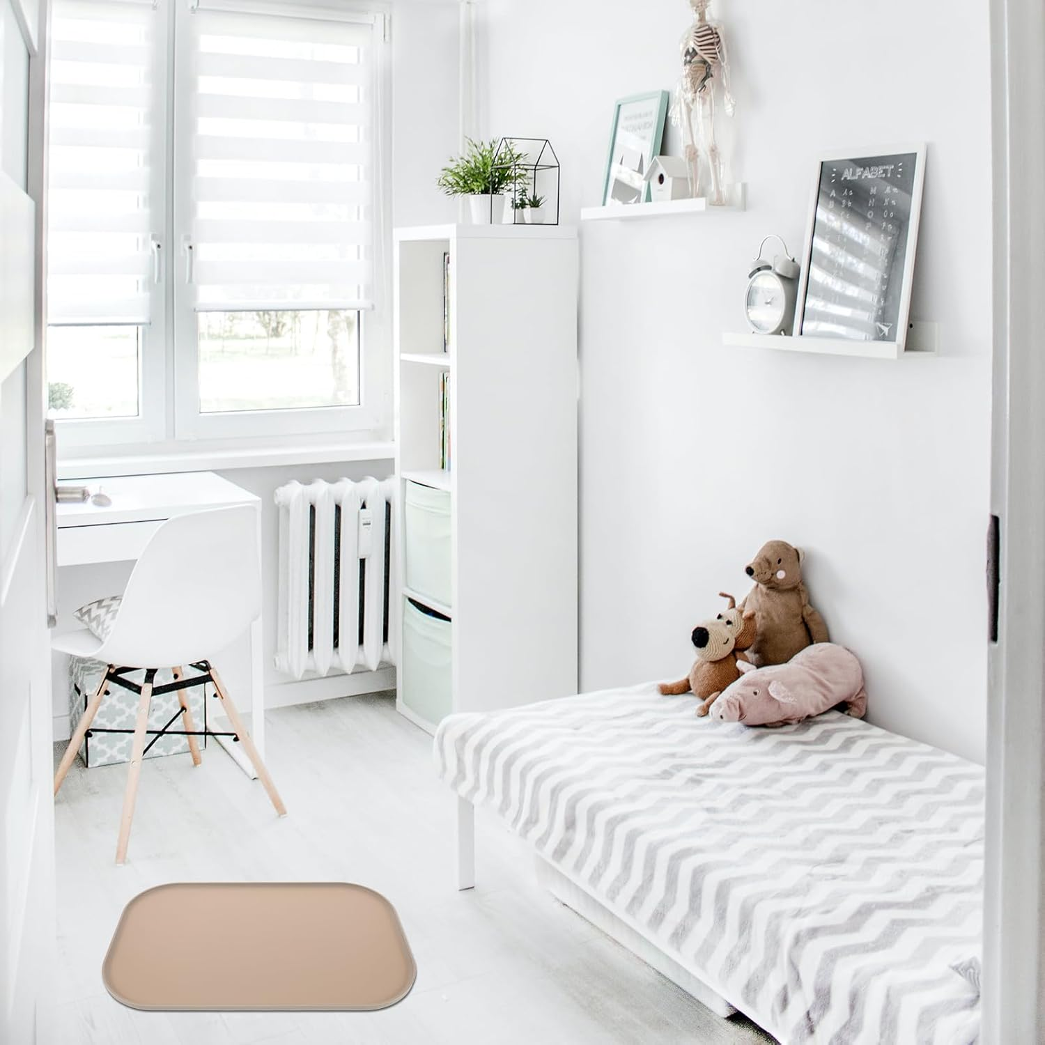 HANABASS Cat Food Mat Silicone Pet Bowl Mat with Raised Edge, Non Slip, Washable, Easy Clean Floor Placemat for Dog and Cat Bowl 44.0X27.5CM image number 2