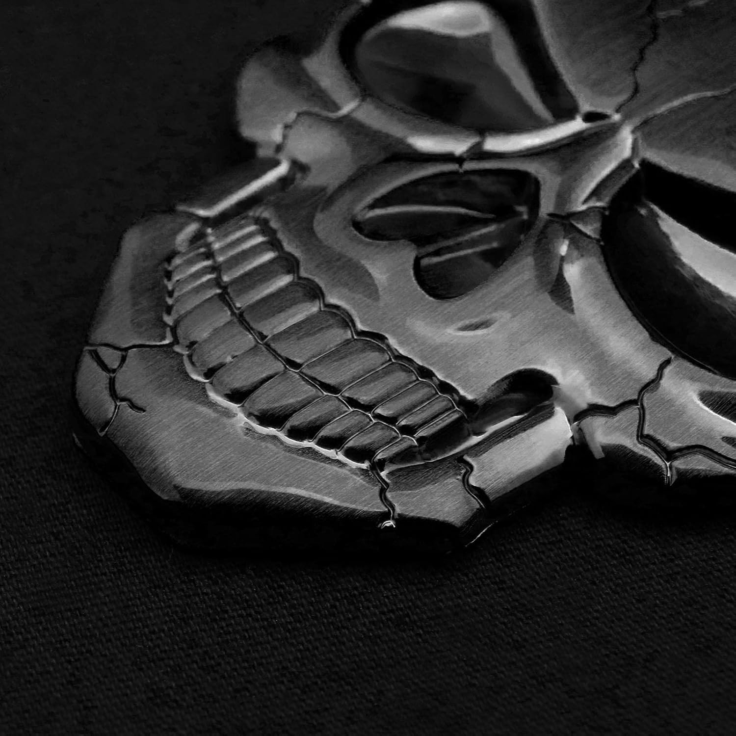 SING F LTD 3D Metal Decal Skull Punisher Vehicle Sticker Waterproof Decoration Logo Cranium Emblem Badge Decal for Car Truck Motorcycle Refrigerator Computer Door Titanium Black image number 1