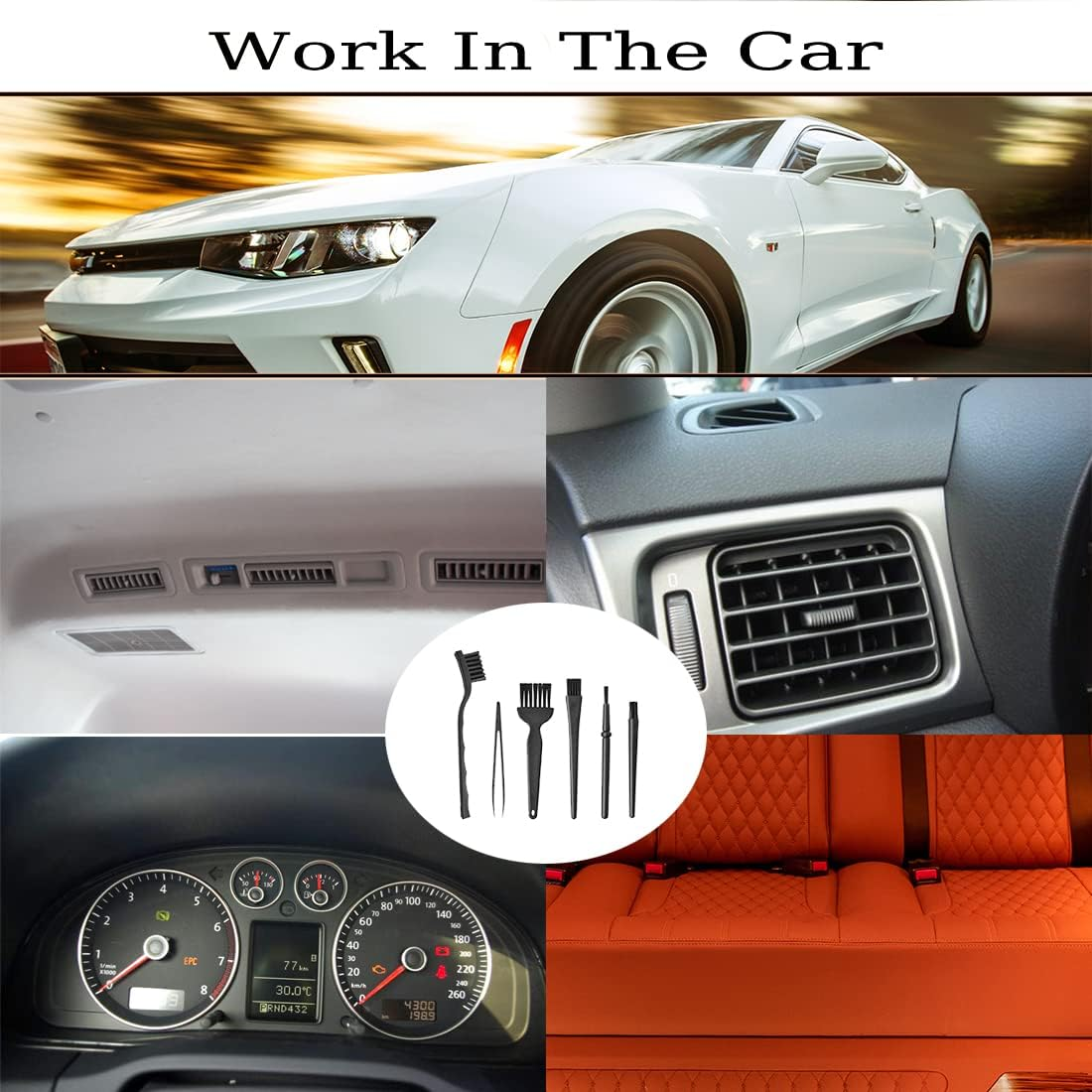 6PCS Precision Cleaning Brushes, Crevice Cleaning Brush for Computers,Keyboards, Pcbs,Vents,Car Interior,Window Track image number 2