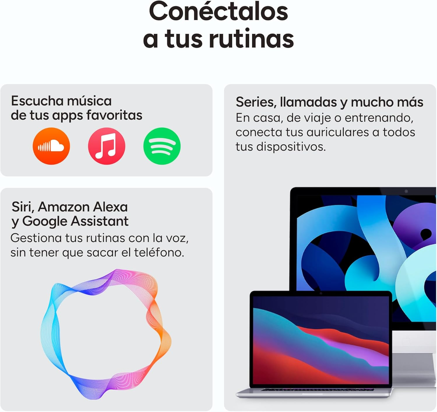 KSIX Astro 2 Wireless Sports Headphones, Microphone for Calls, Open-Ear Comfort for Running, Voice Assistant, Waterproof, Control with Buttons, 7 Hours Autonomy, Matte image number 2