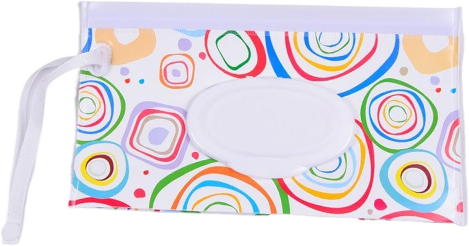 Baby Wipe Holder - Wipe Holder for Diaper Water Resistant | Reusable Wipes Pouch Wipe Holder with Wrist Strap for Stroller Vehicle Shopping