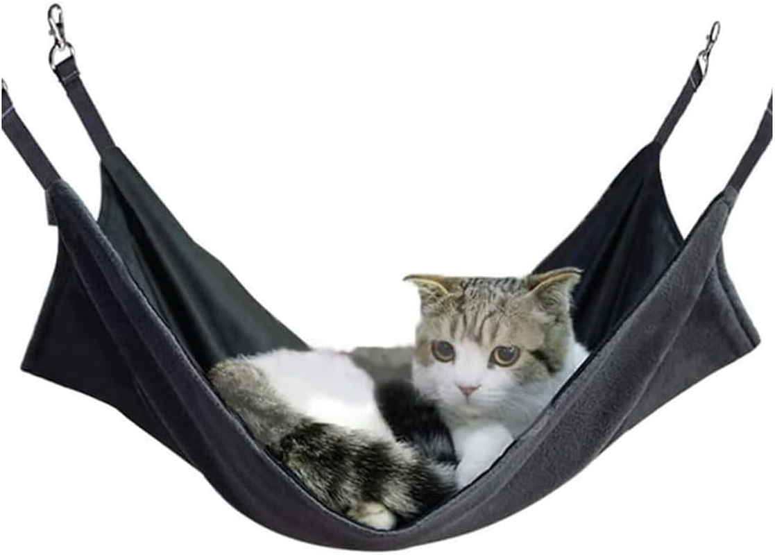 Slowton Hanging Cat Hammock, Adjustable Cat Bed for Cage, Two Sides Reversible Comfortable Waterproof Resting Sleepy Pad with Adjustable Straps and Metal Hooks for Cats Small Dogs Other Small Animals image number 5