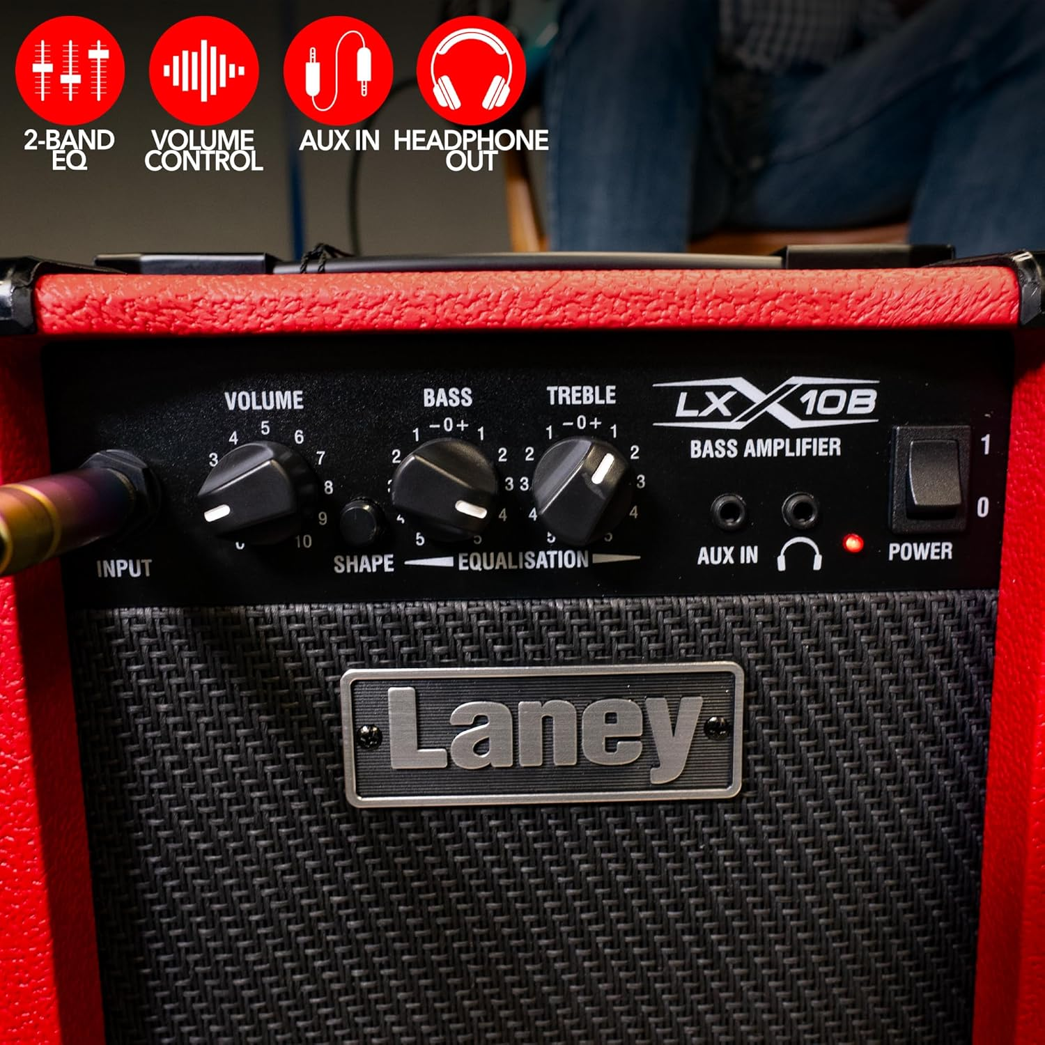 Laney LX10B LX Series - Bass Guitar Amp - 10 Watt - Red, LX10B-RED image number 4