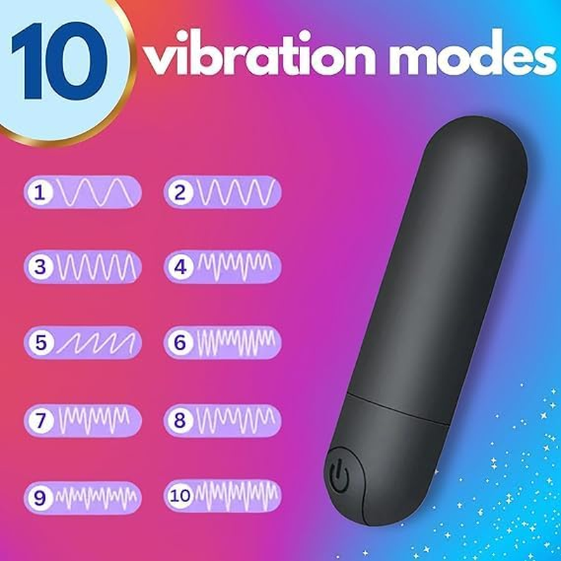 Black Silicone Mini Bullet Vibee - 10 Modes Rechargeable Bullet Waterproof -Toys for Women Men Adult image number 2
