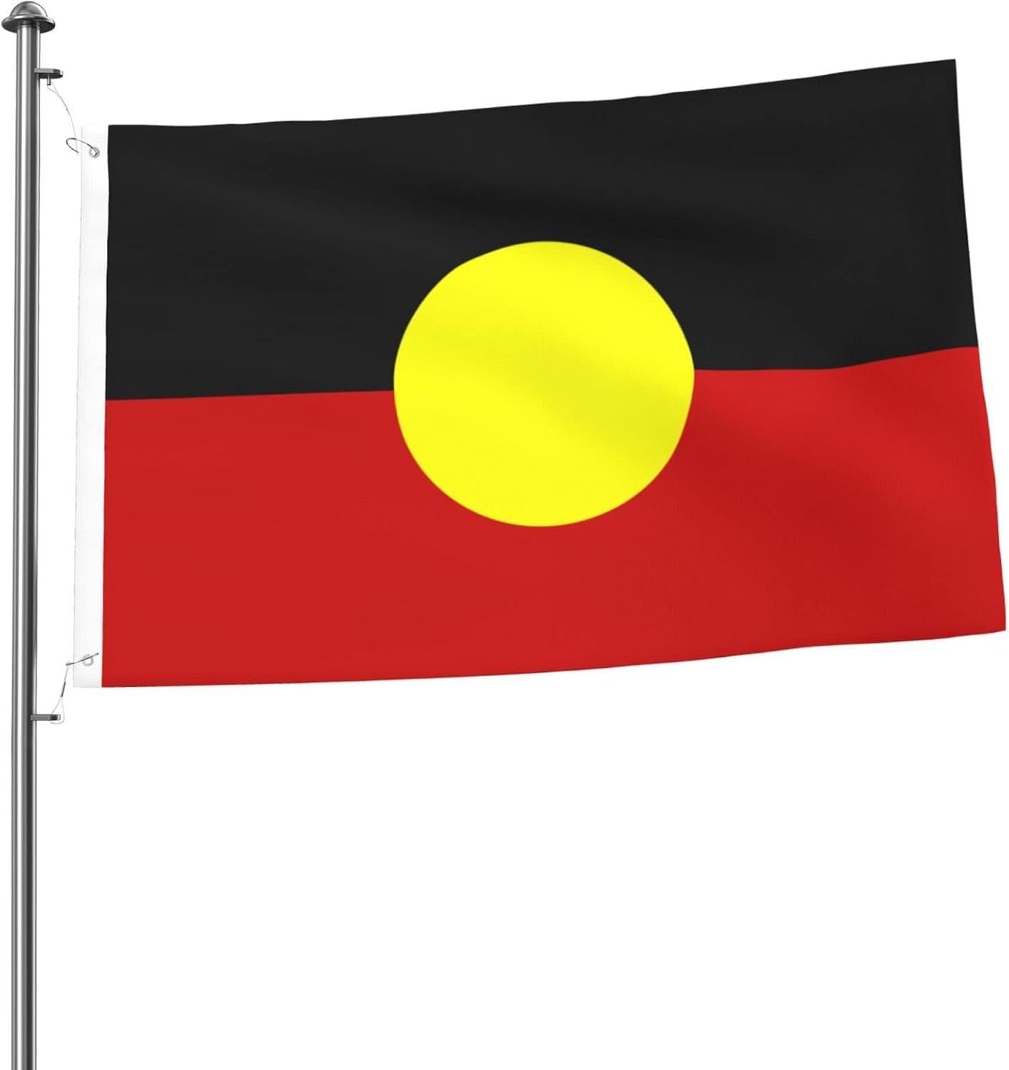 AUPOINT Australian Aboriginal Flag, 90 X 150 Cm, Black, Yellow, Red, Indoor Outdoor Garden Avenue for Holiday Party