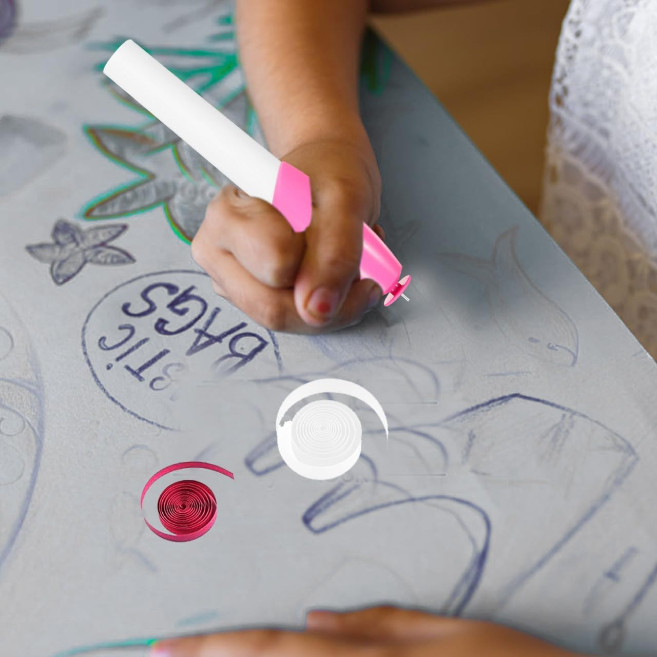 Operitacx 2Pcs Paper Pen Crafts Quilling Tool Paper Bead Roller Tool Paper Crafts Pen Paper Slotted Pen Quilling Pen Paper Rolling Pen Quilling Paper Metal Pp Quilting image number 1