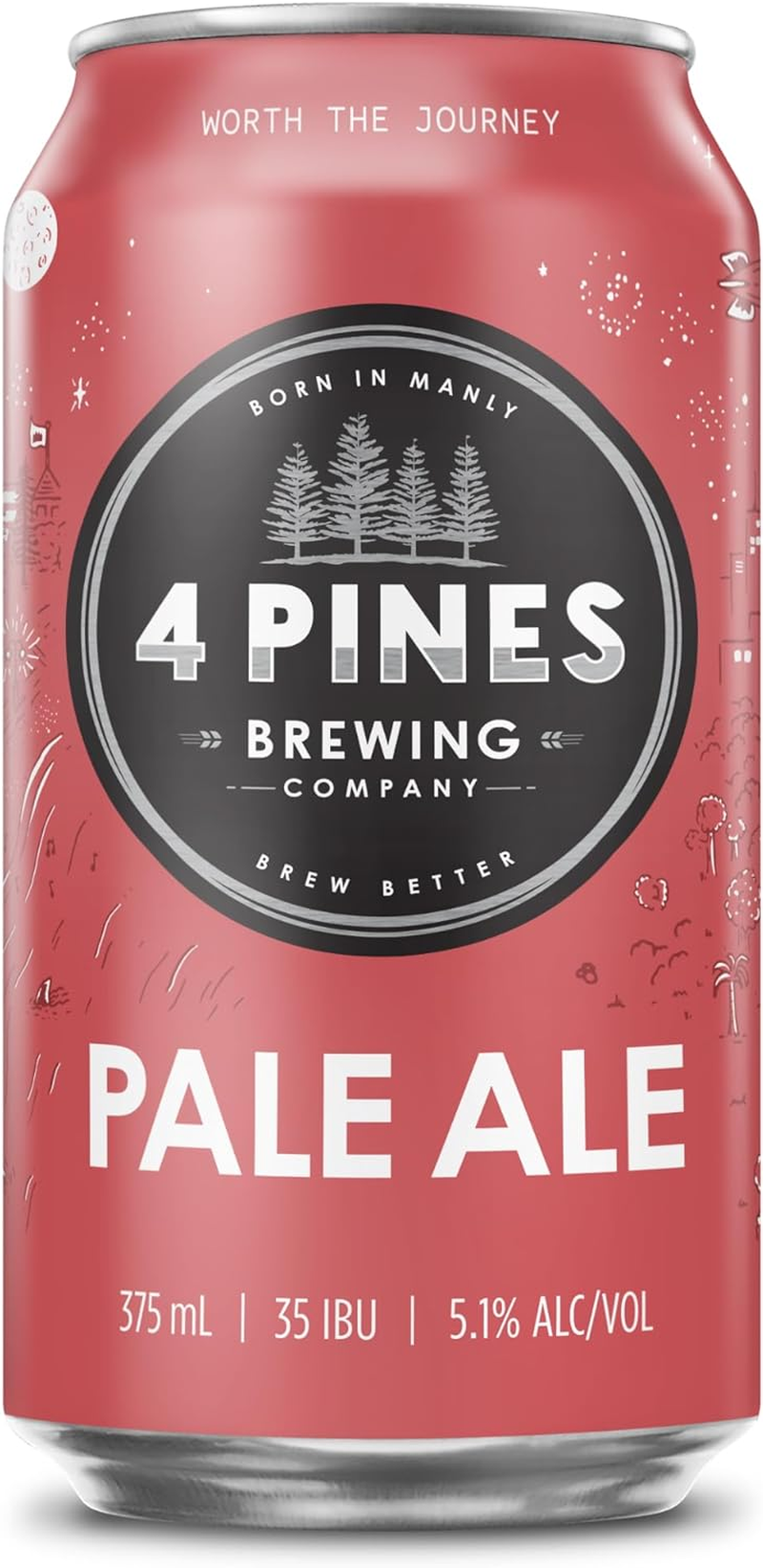 4 Pines Pale Ale, American Style Pale Ale, Hoppy & Crisp, 5.1% ABV, 375Ml (Case of 18 Beer Cans)