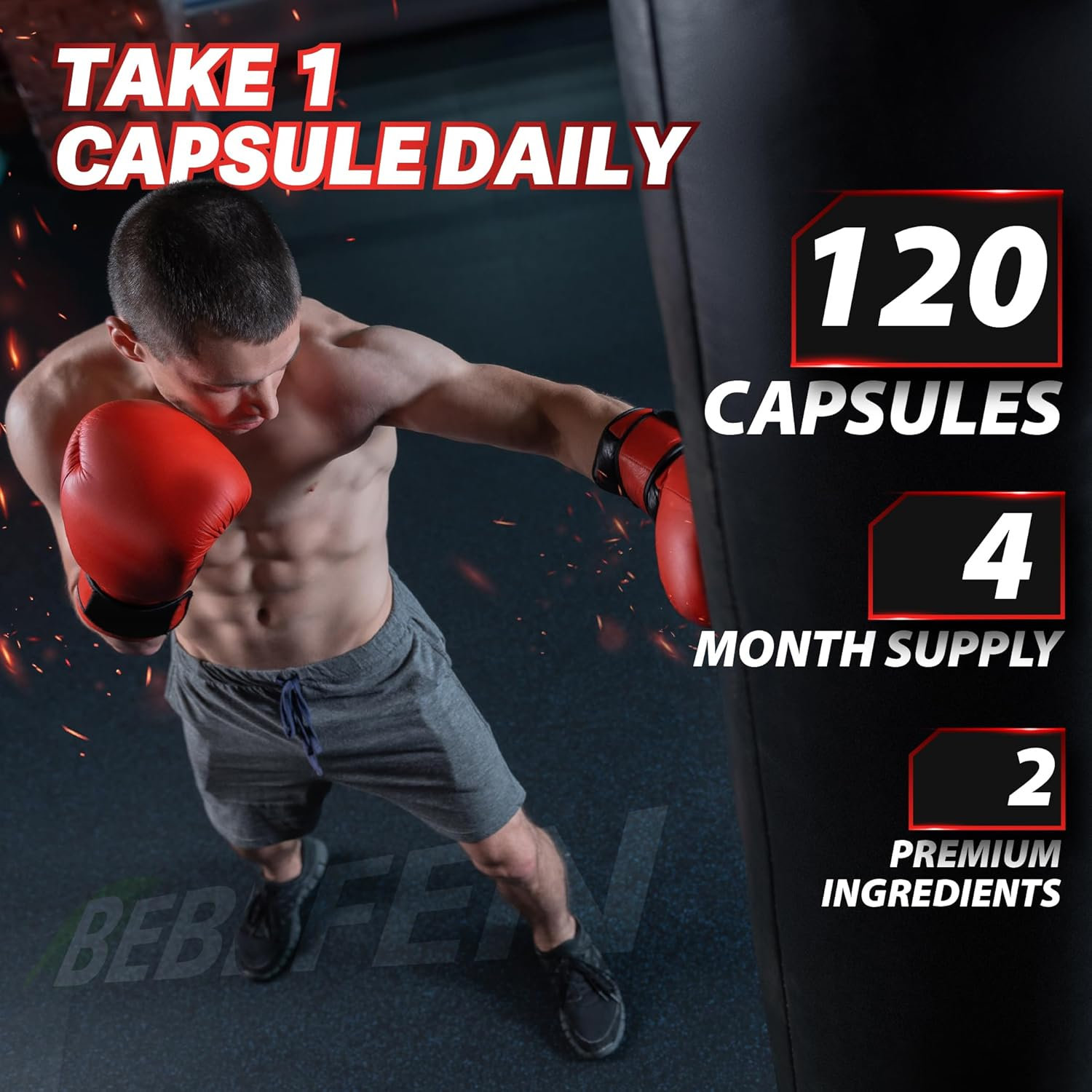 BEBEFEN Psyllium Husk Capsules 2400Mg with Black Pepper - 4 Month Supply - Non-Gmo and Gluten-Free Formula - 120 Capsules image number 4