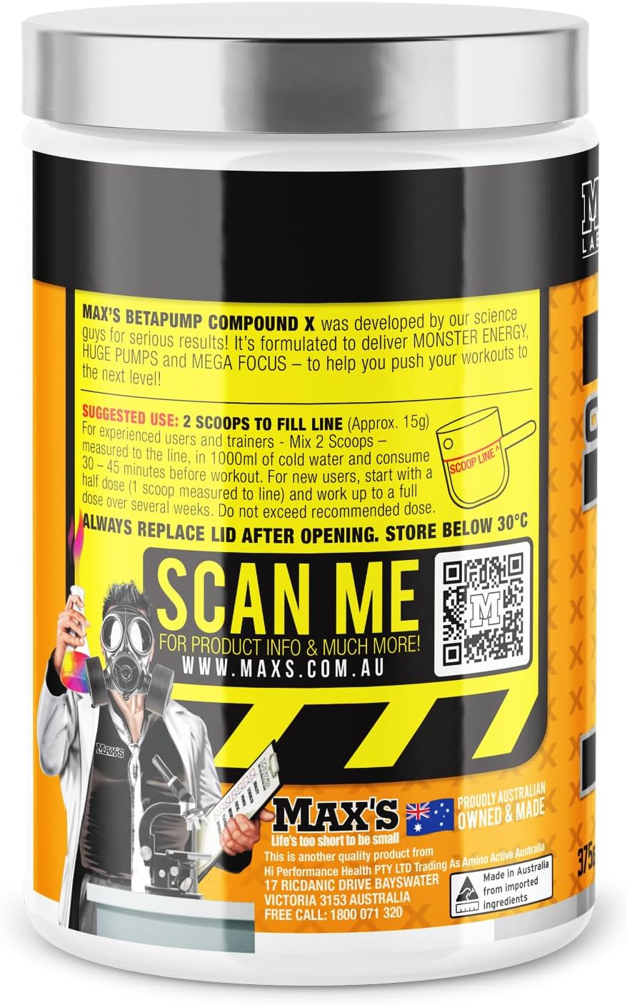 Maxs Lab Series Beta Pump Compound Rainbow Rush Pre-Workout Powder 375G