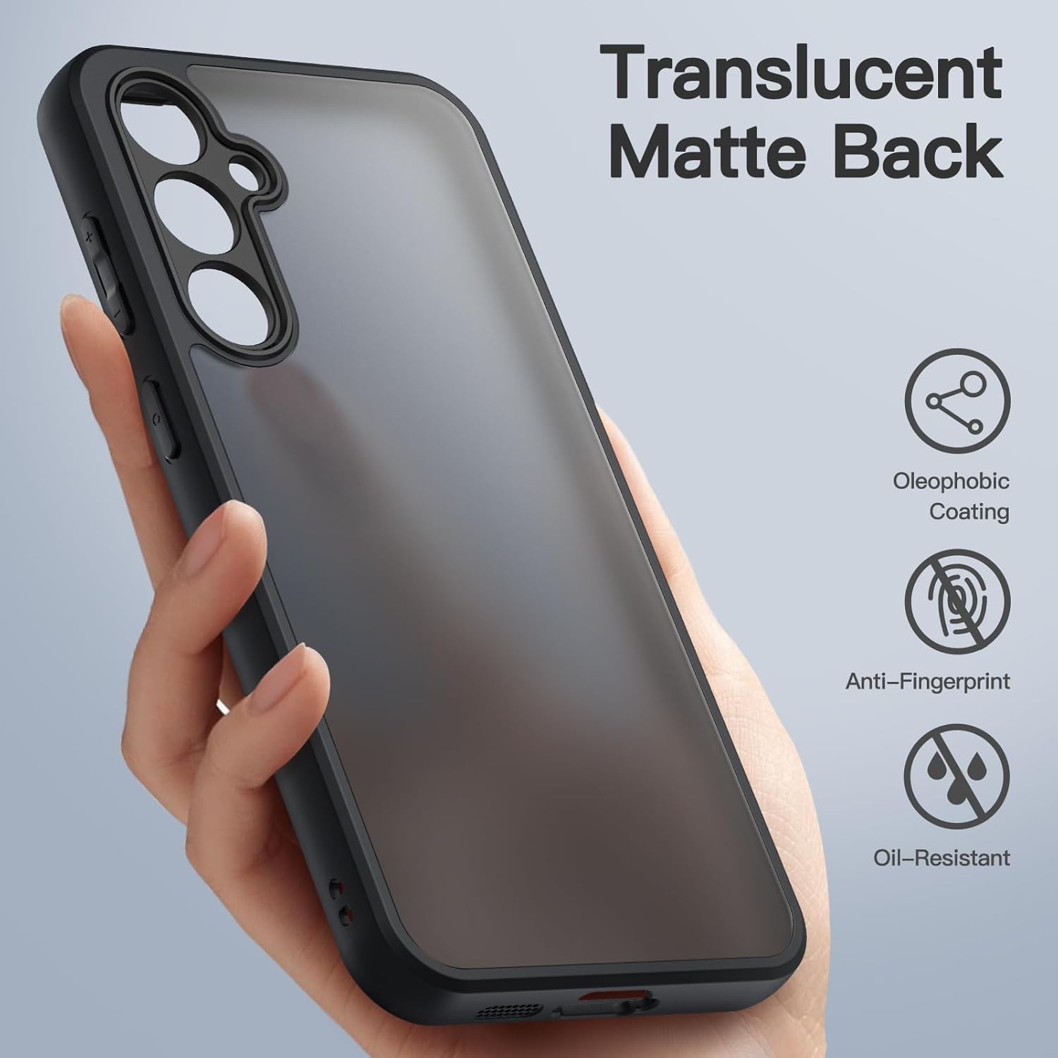 Jetech Matte Case for Samsung Galaxy S23 FE 6.4-Inch with Upgraded Camera Protection, Translucent Frosted Matte Back Shockproof Protective Phone Cover (Black) image number 1