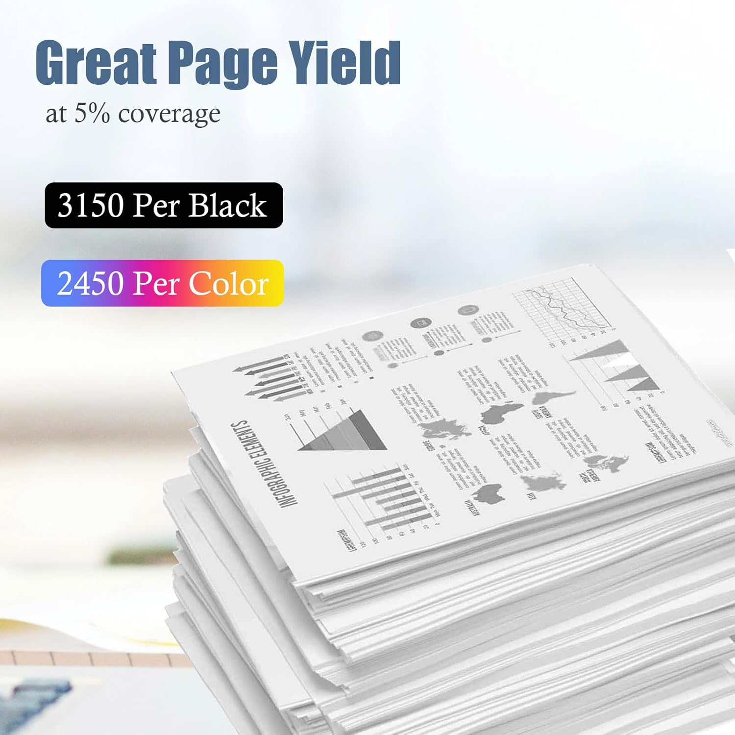 206X Toner Cartridges 4 Pack (1BK,1C,1M,1Y) Compatible with HP Color PRO MFP M283Fdw, M283Fdn, M283, M282Nw, M282, M255Nw, M255Dw, M255 Printers image number 2