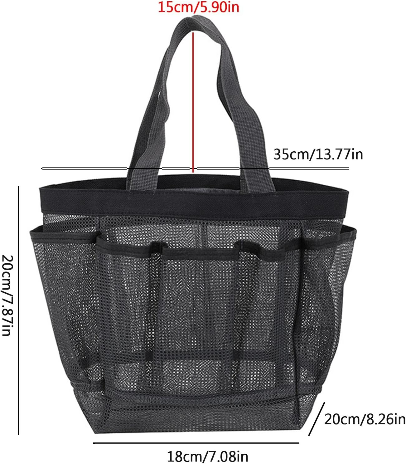 Shower Caddy Tote Bag - Mesh Shower Caddy Tote for College Dorm Room,Toiletry Organizer Bag, Breathable and Firm, Gifts for Family - Light Gray image number 6