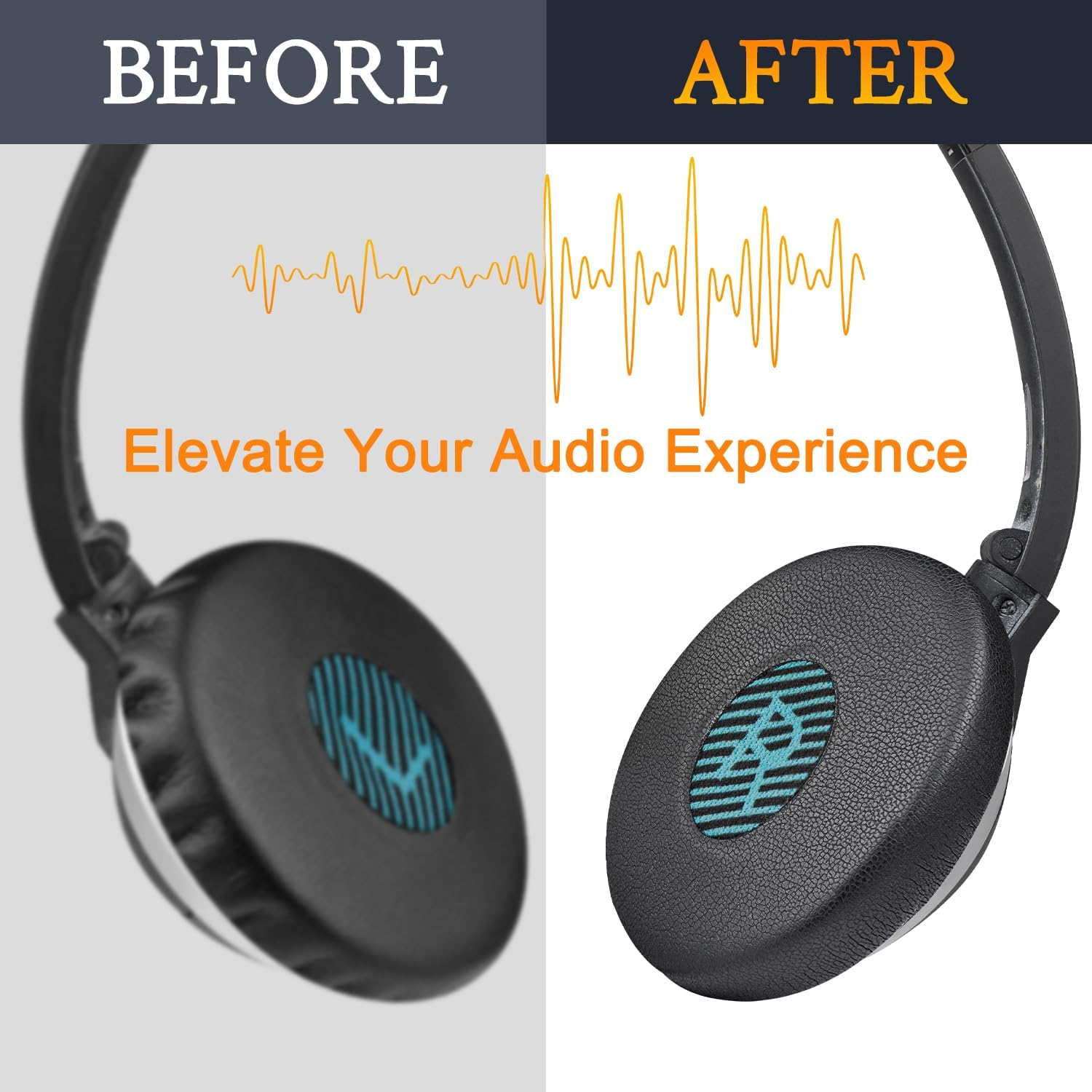 SOULWIT Ear Pads Cushions Replacement for Bose On-Ear 2 (OE2 & Oe2I)/ Soundtrue On-Ear (OE)/ Soundlink On-Ear (OE) Headphones, Earpads with Softer Leather, Noise Isolation Foam - Cooling Gel-Black image number 5