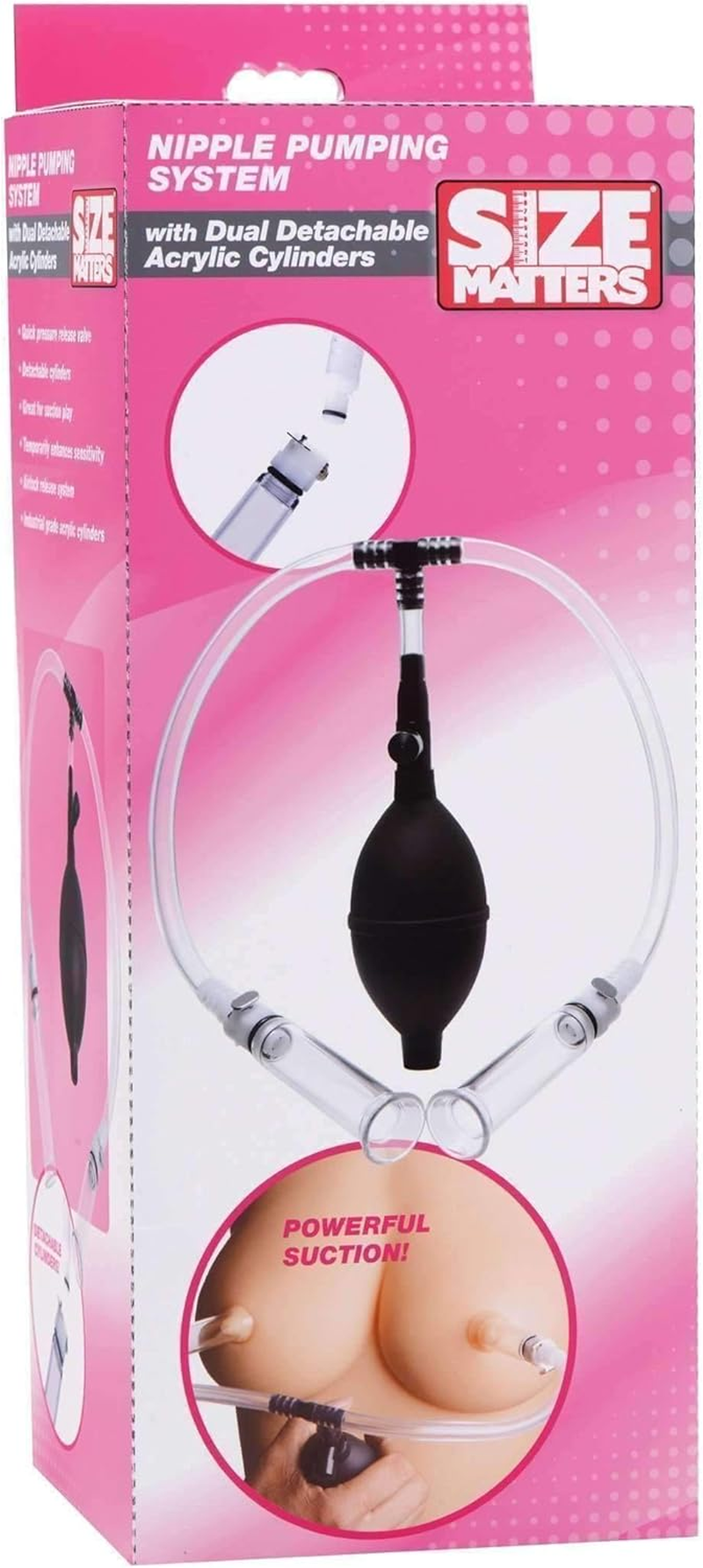 Size Matters Nipple Pumping System with Dual Detachable Acrylic Cylinders image number 2