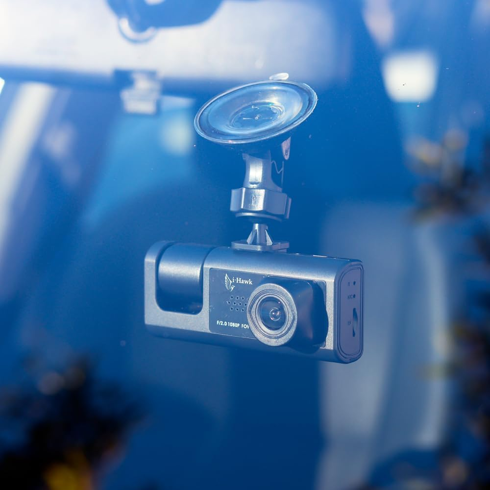 I-Hawk Defender Full HD 1080P Dual Dash Camera with Wide Angle Lens, Black image number 5