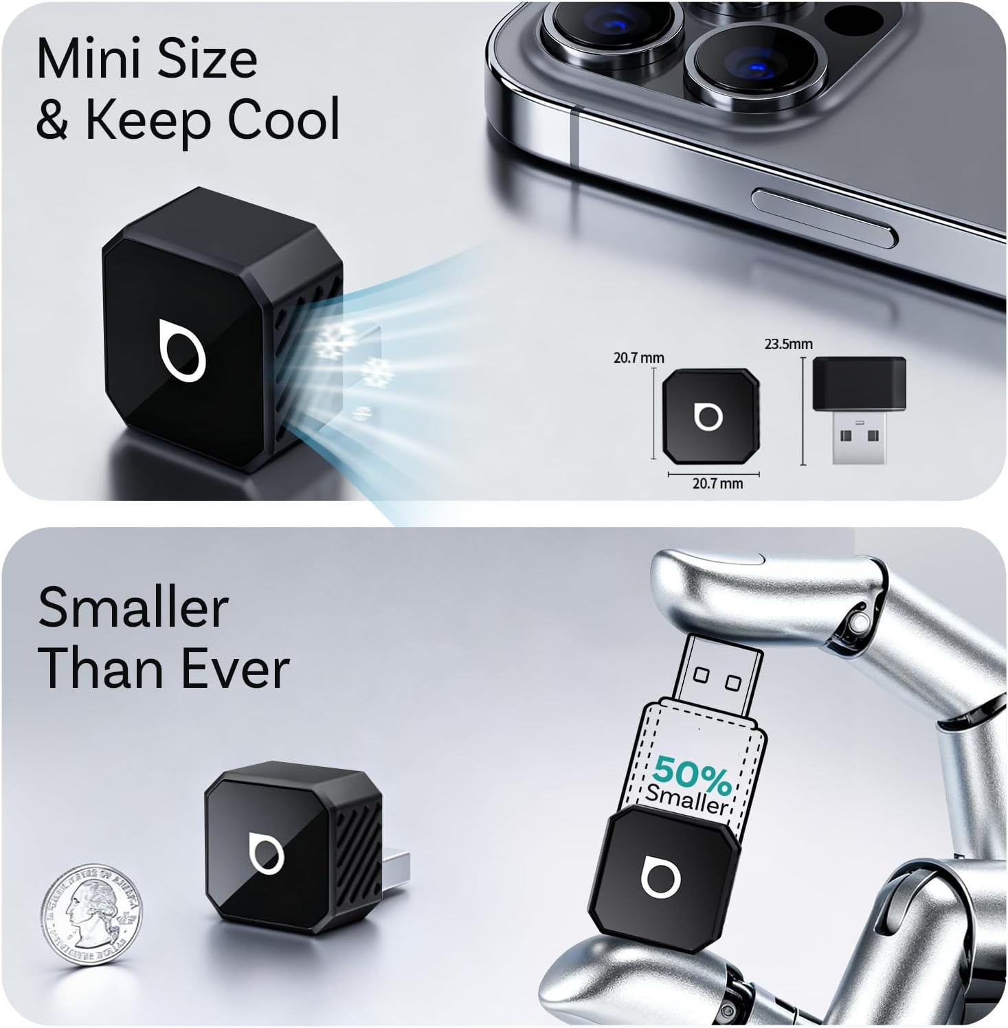 OTTOCAST Mini Pot 2025 2-In-1 Wireless Carplay/Android Auto Adapter, 5Ghz Wifi, Auto Connect for 2016+ Cars image number 5