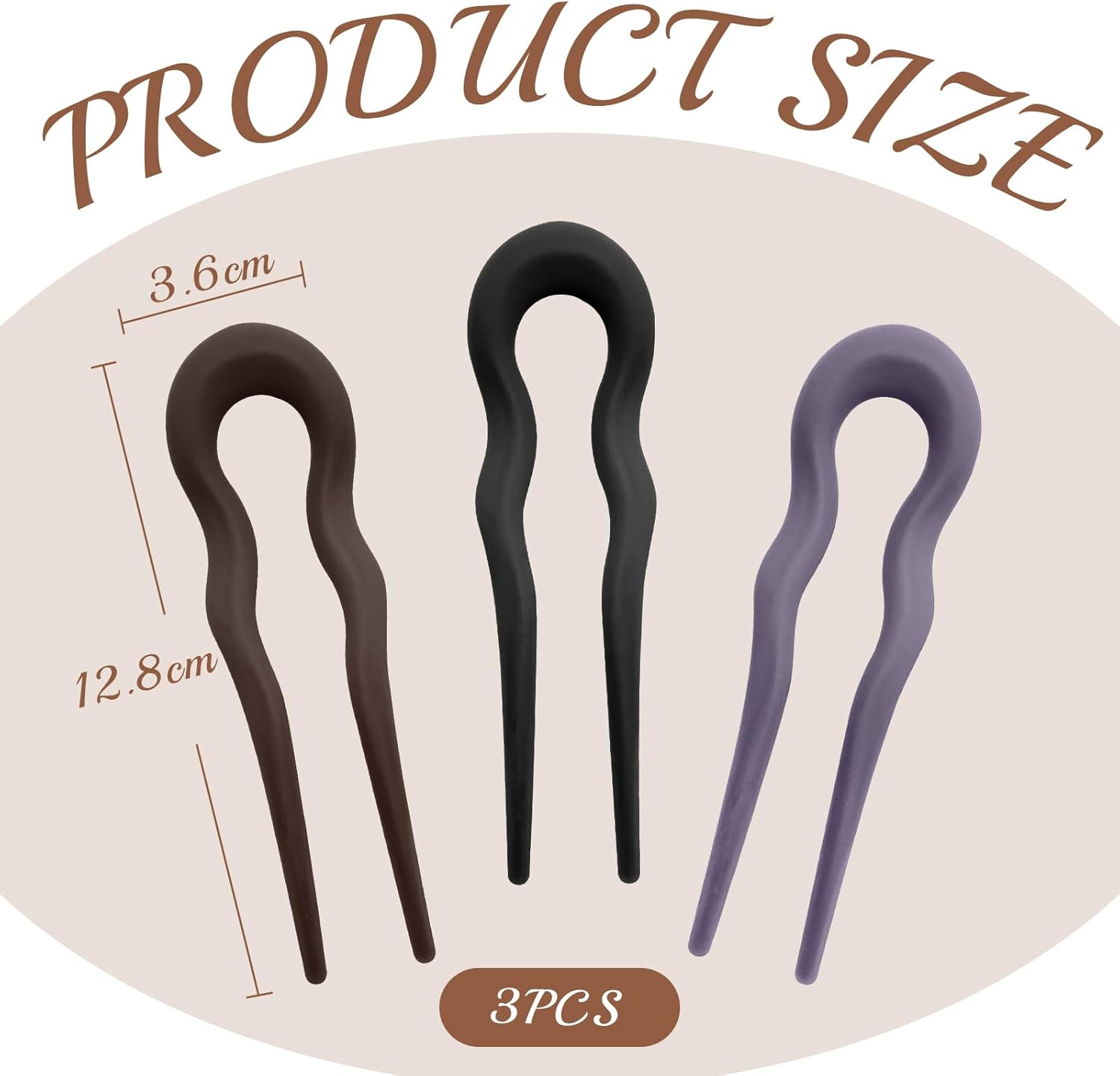 BUOKSLLY Pack of 3 U-Shaped French Hair Pin, Hair Pin, U-Shaped Hair Accessories, Women'S Hair Clips for Updos, ABS Material, Versatile, Elegant Hair Accessories image number 3