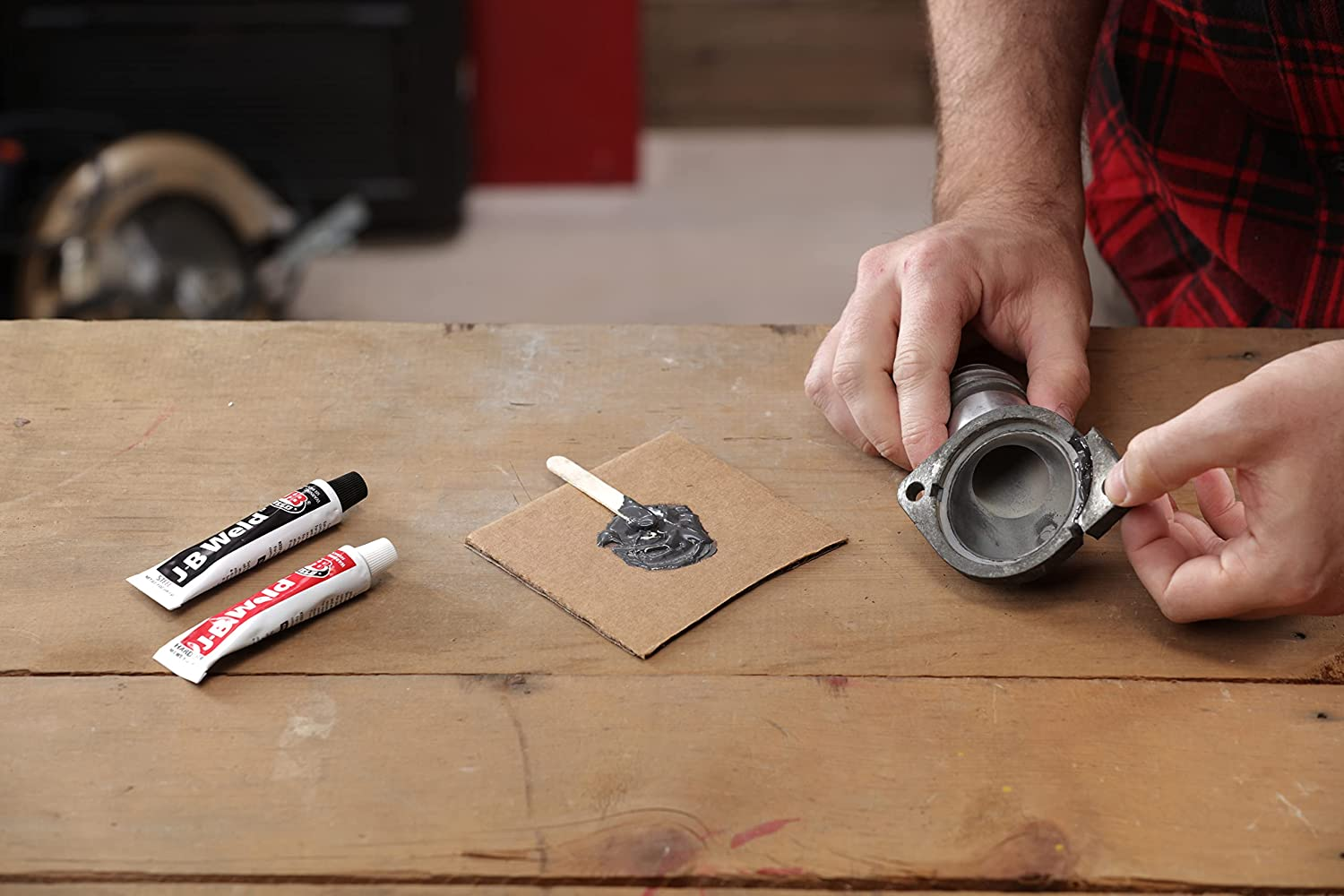 JB Weld Original Cold Weld Formula Steel Rainforced Epoxy Twin Tube, 56 G (Pack of 2) image number 1