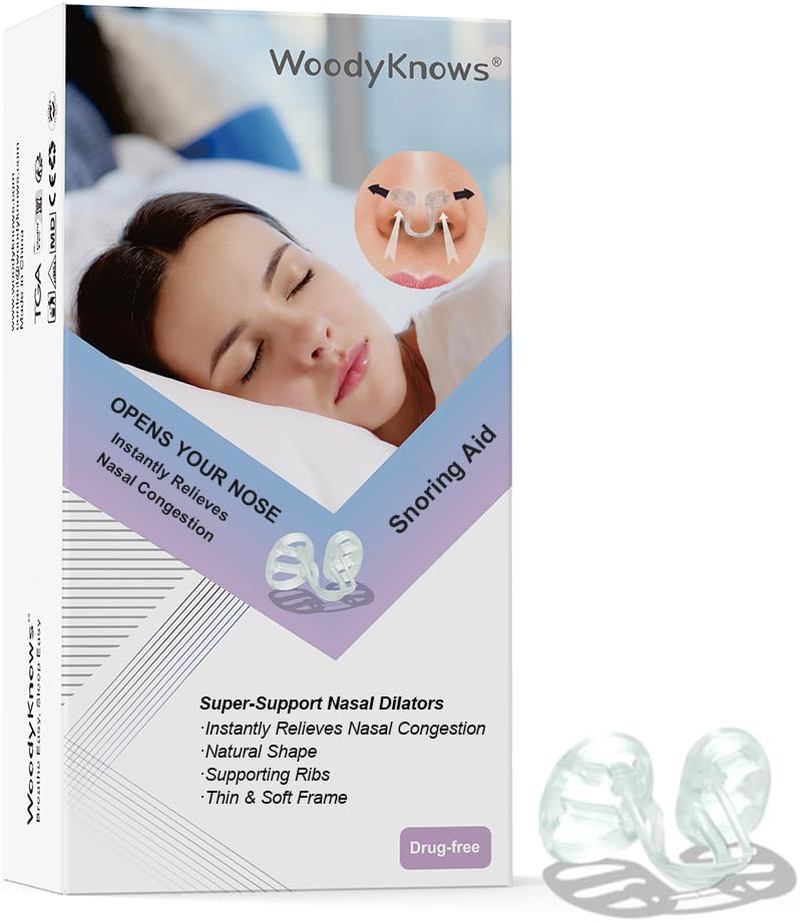 Woodyknows Super-Support Nasal Dilator for Snoring Aid, Improves Sleep and Sports Airflow, Breathe Better (Combo Pack XS/S/M/L) image number 2