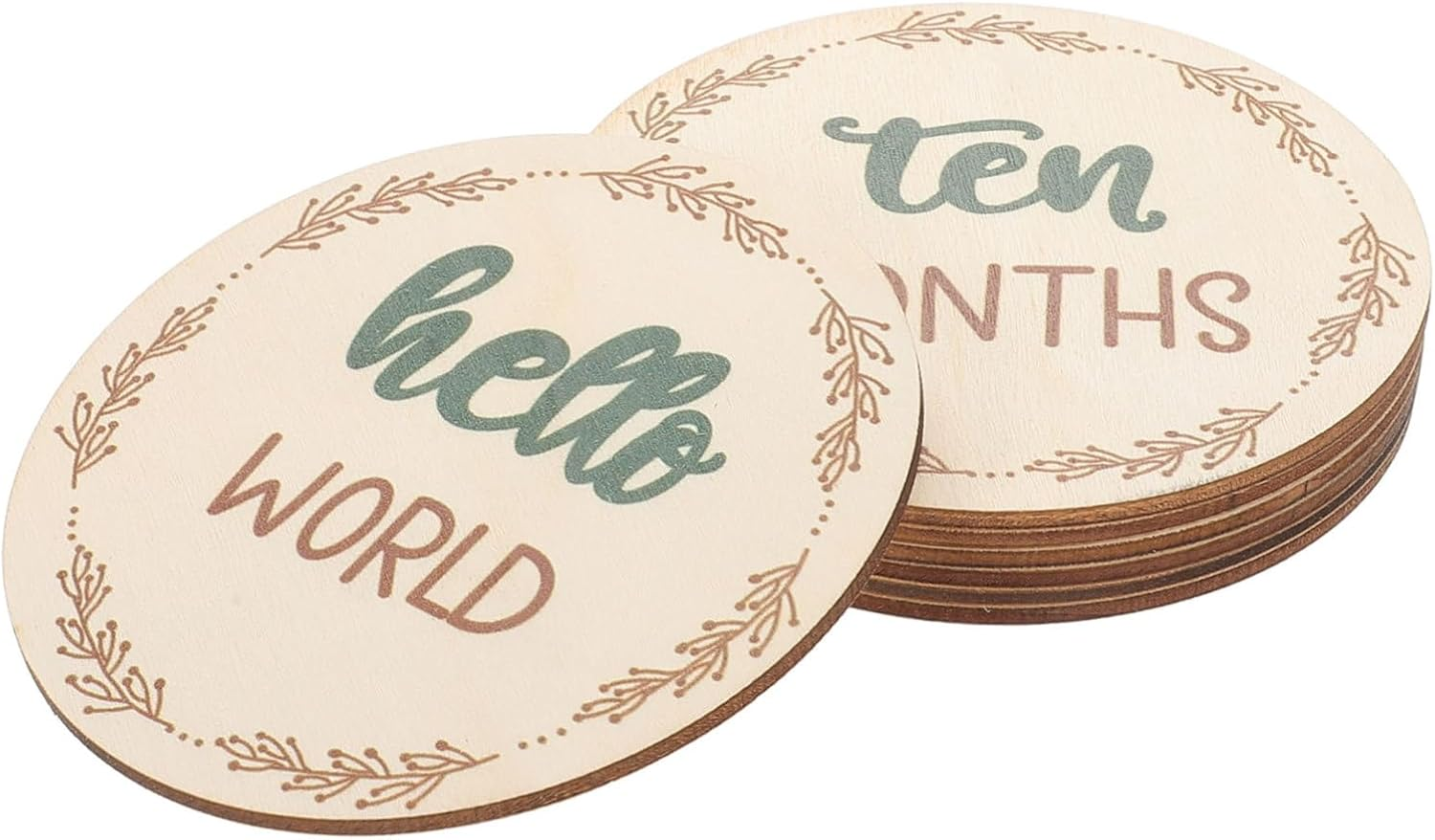 Homoyoyo Wooden Milestone Discs Photo Prop Monthly Milestone Cards Growth Sign Decor image number 4