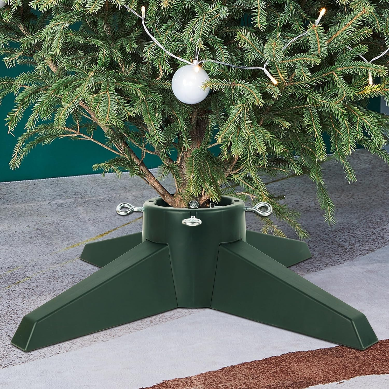 Blissun Christmas Tree Stand, Xmas Tree Base Stand, Christmas Tree Holder for Real Trees, Fits up to 8FT Real and Artificial Trees, Red