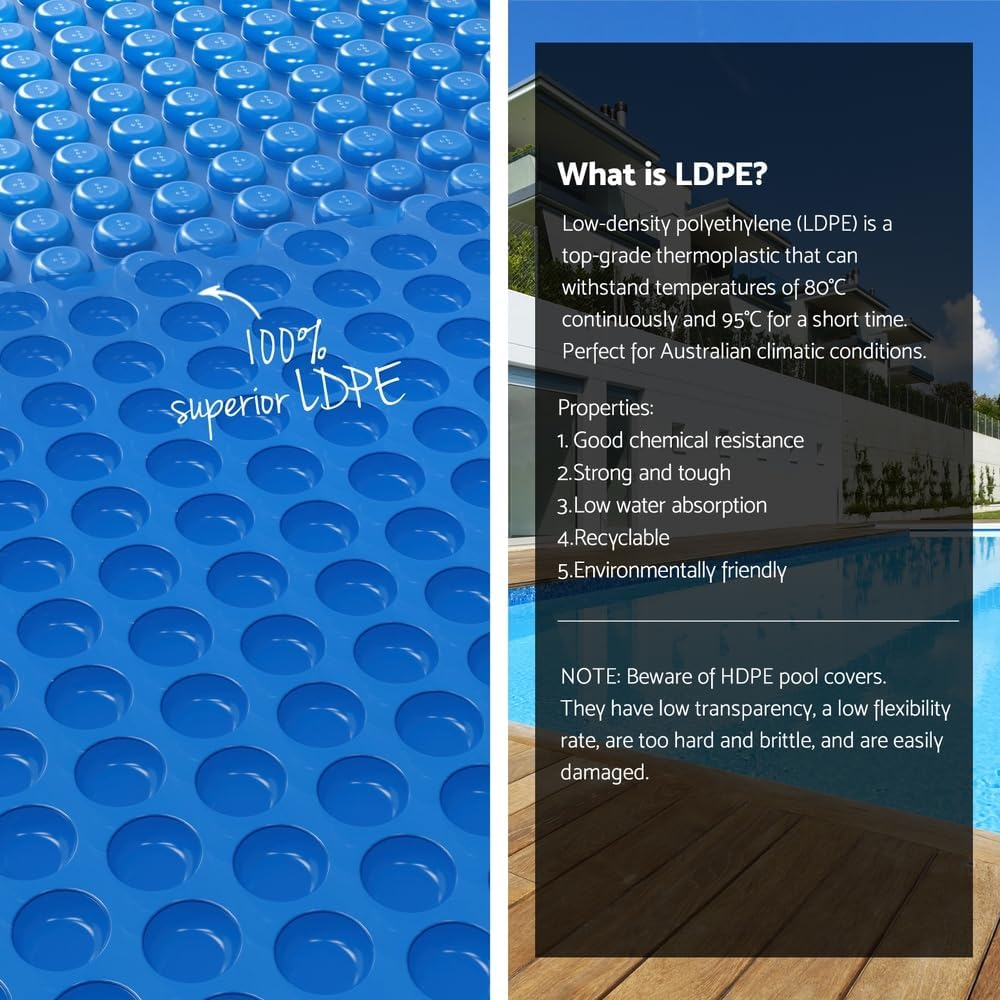 Aquabuddy Pool Cover 600 Micron Bubble Heat Solar Blanket Shed Blue 6.5X3M image number 5