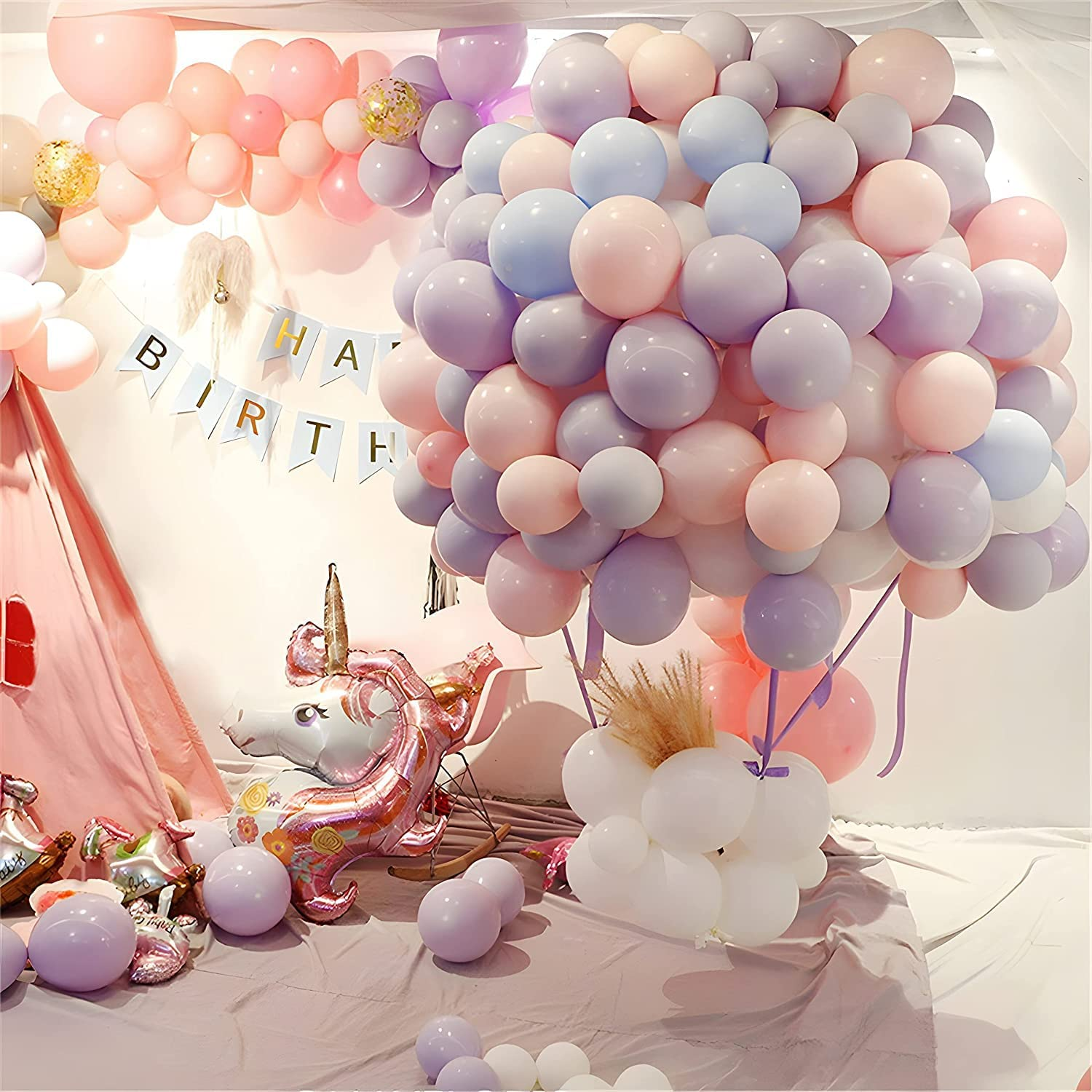 Party Pastel Balloons 100 Pcs 10" Macaron Candy Colored Latex Balloons for Birthday Wedding Engagement Anniversary Christmas Festival Picnic or Any Friends & Family Party Decorations - Multicolor