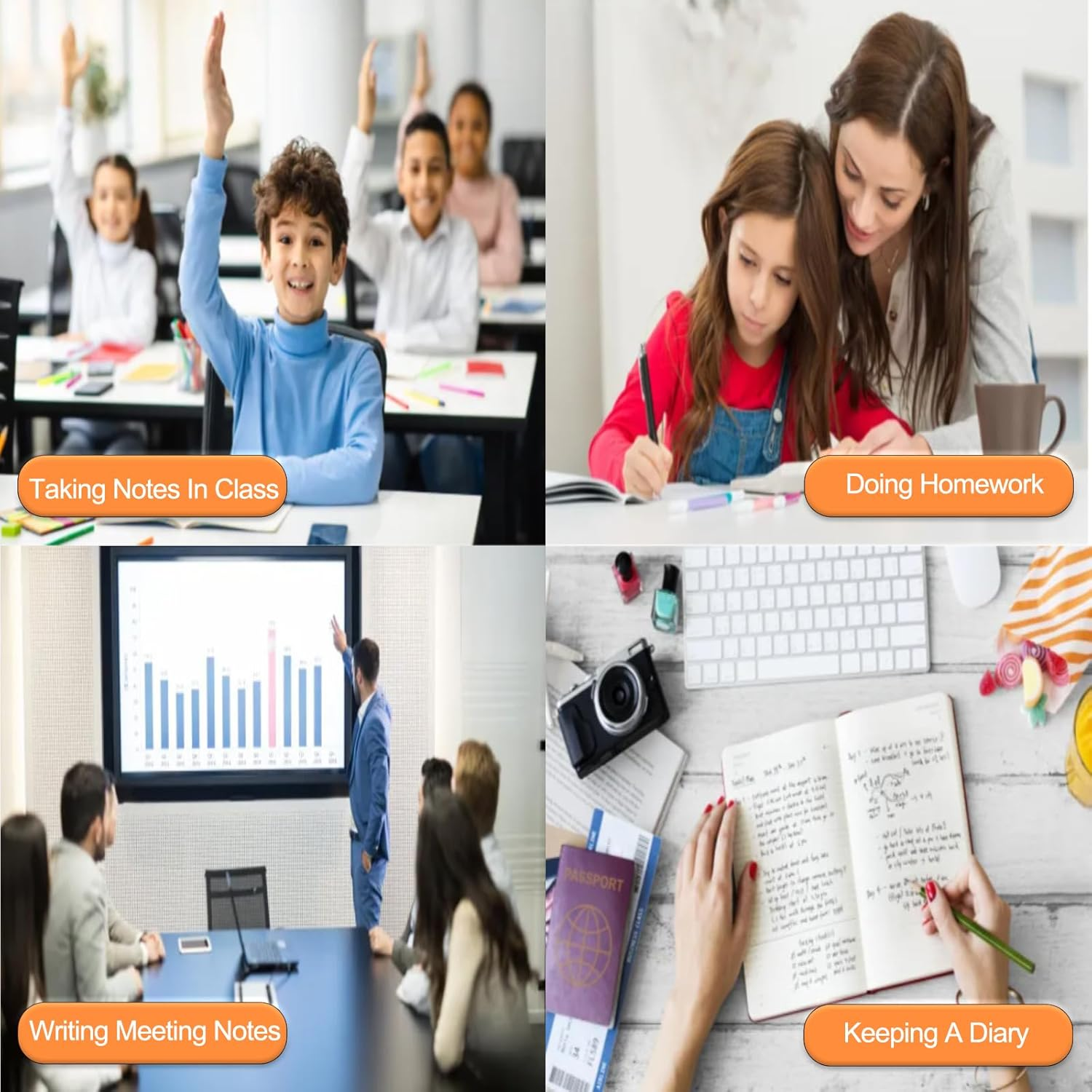 Spiral Notebook with Pen, ZACHMEST A5 Lined Notebook with Index, Hardcover Notebook Spiral Journal Notebook Subject Notebook for Work School Office Home image number 1