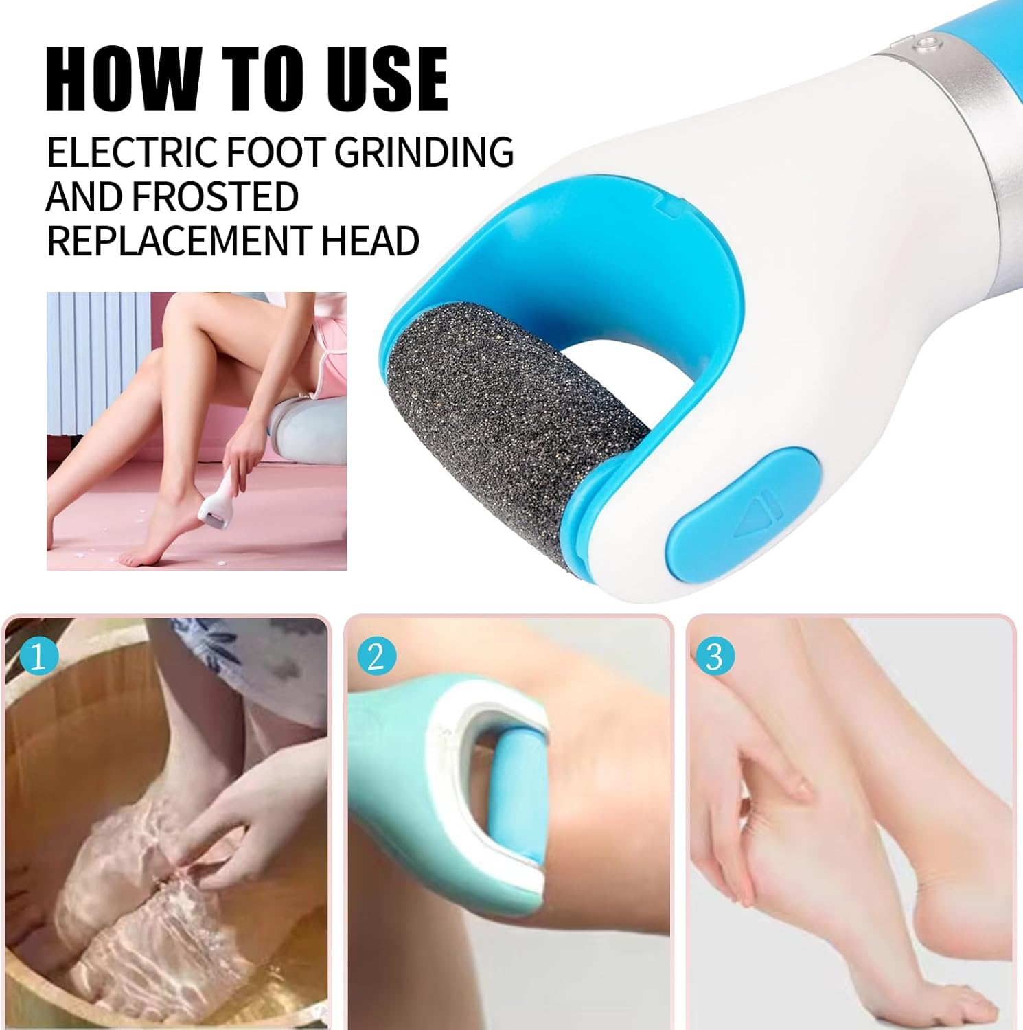 [Pack of 12] Extra Coarse Mineral Replacement Rollers for Scholl Velvet Smooth Callus Remover Refill - Refill Rolls with Diamond Particles, 3 Grits for Soft, Hard and Dry Feet image number 2