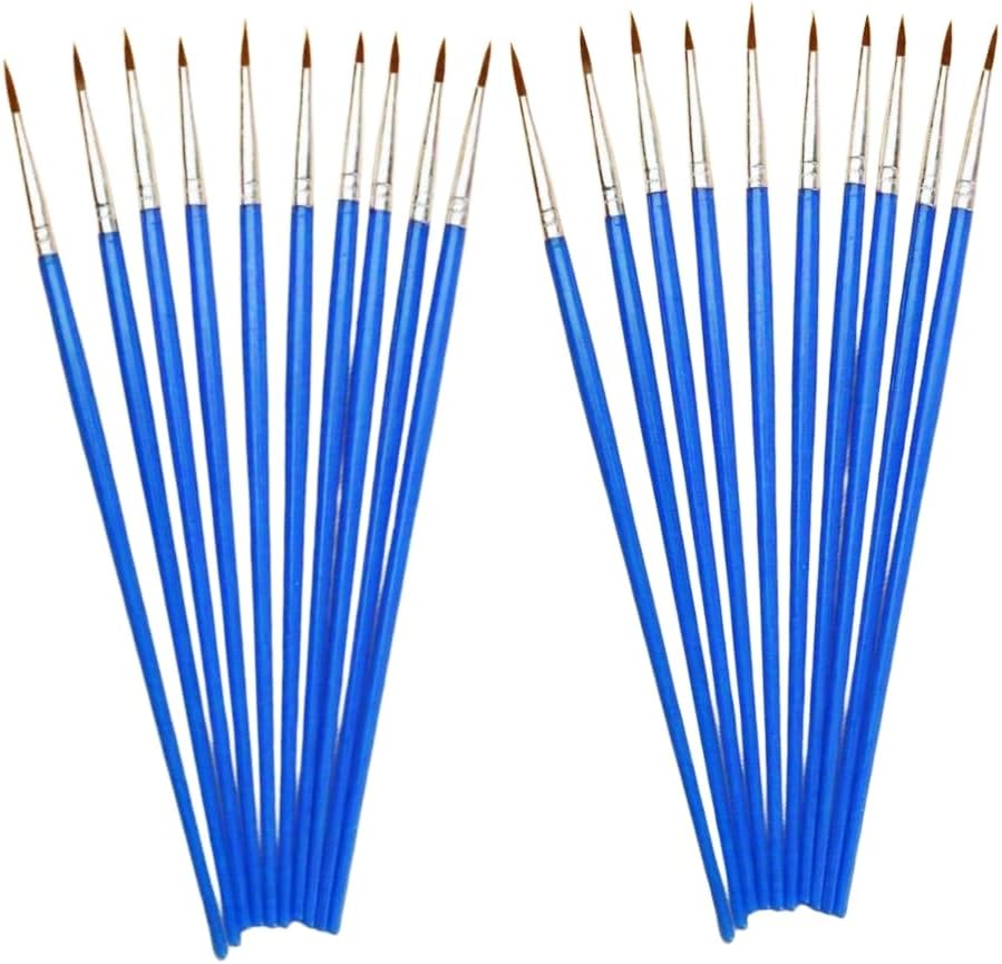 Paint Brushes,20 Pcs round Paint Brushes,Small Brush Bulk for Miniature Detail Painting,Kids Acrylic Paint Brushes,Classroom Watercolor Canvas, Face Painting image number 3