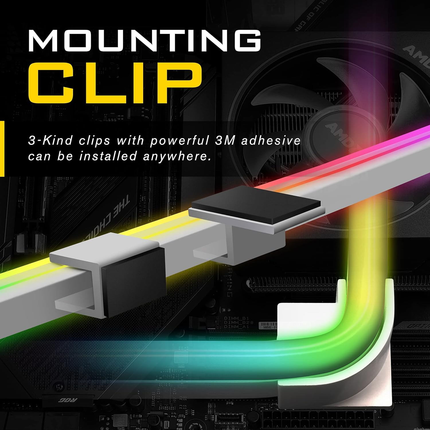 EZDIY-FAB Premium Addressable LED Strip Kit for PC 5V ARGB Motherboard Sync AU- Rainbow Case Fan LED 2Pcs with C-Y image number 1