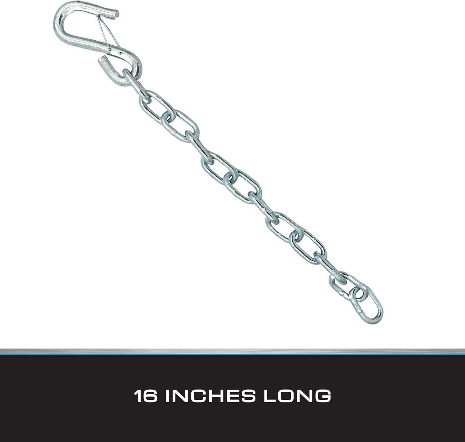 Tie down Trailer Safety Chains with Hooks - Boat Safety Kit - 15" Towing Chain