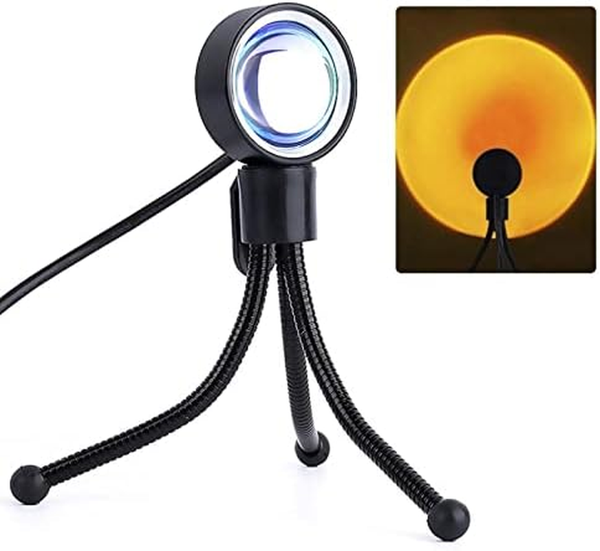 LED Sun Sunset Rainbow Projector Atmosphere USB Night Light Lamp for Room Decor (Sunset Red)