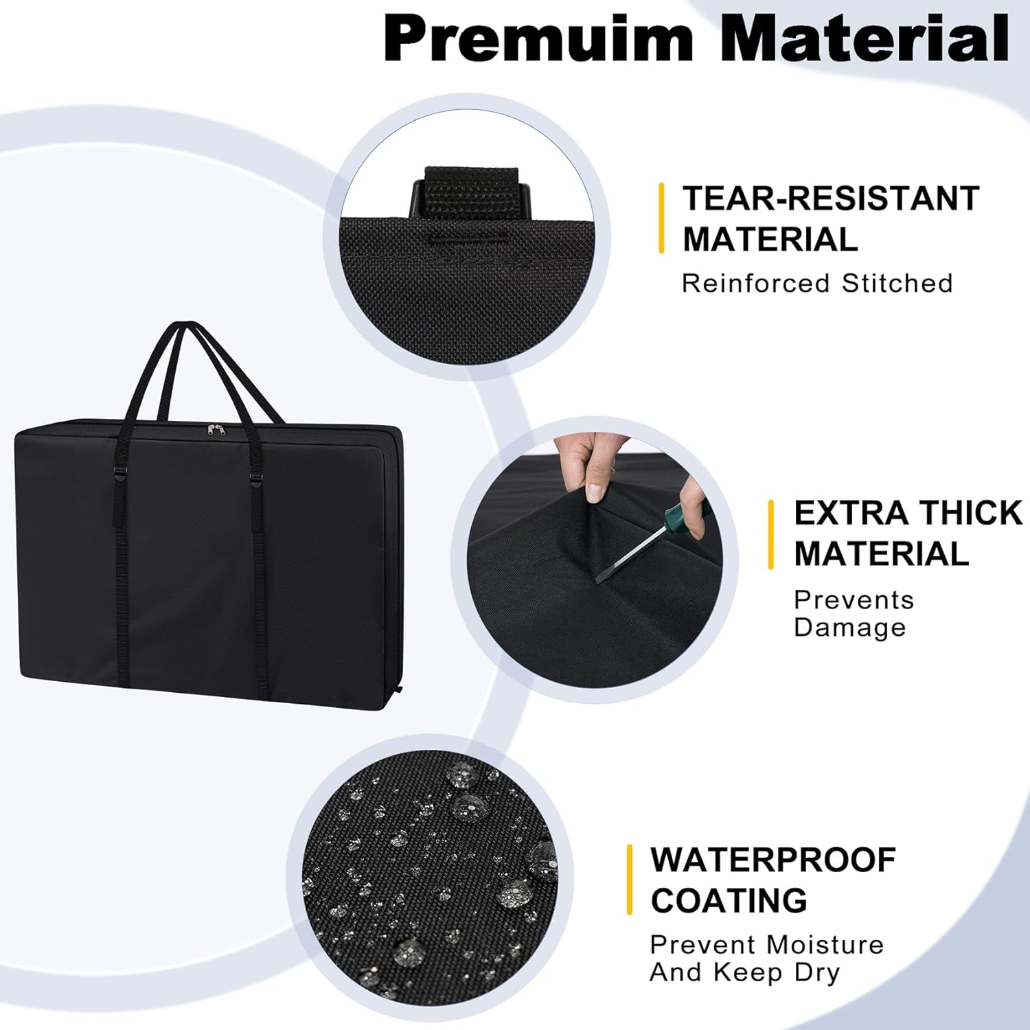 Explore Land Heavy Duty Chair Storage Bag for Folding Longue Zero Gravity Light Weight Transport Folding Rollator Walker (2Pack-Black) image number 5