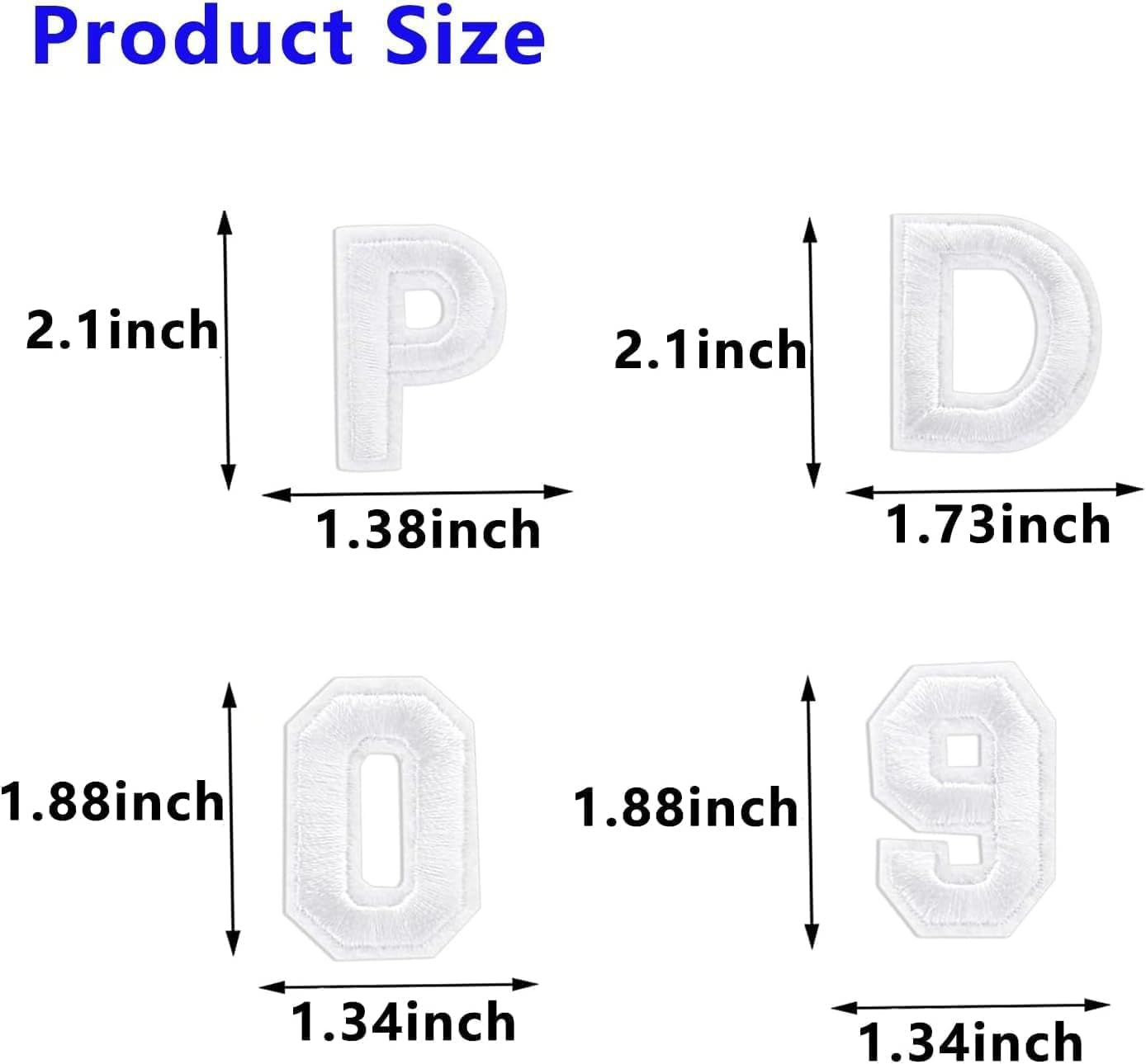 72Pcs Iron on Patches, Betterjonny White Embroidered Patches 52Pcs Alphabet a to Z and 20Pcs Number 0-9 Sew on Patches Capital Letters Numbers Patches for Clothes Shoes Hats Bags