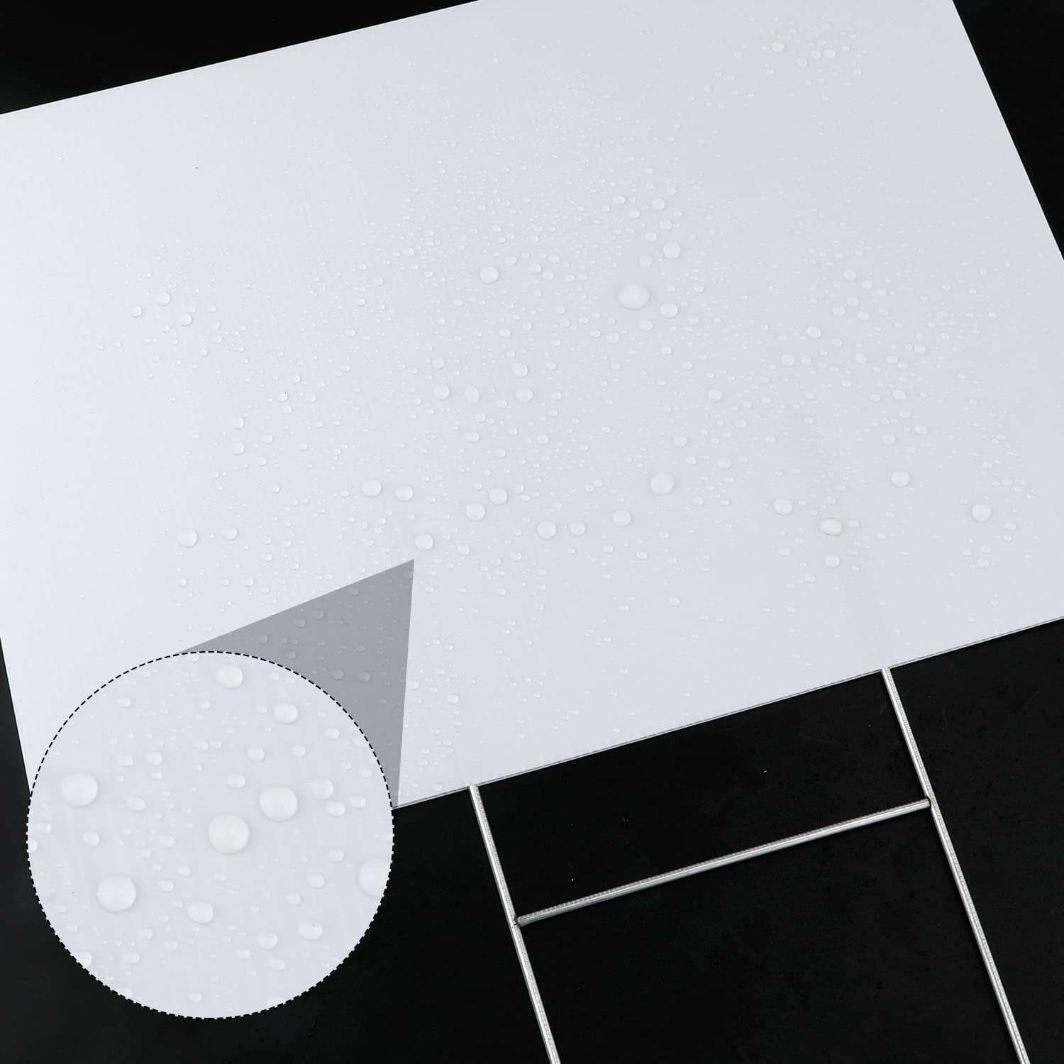 10Pcs Blank Yard Sign, Extra Large Blank Yard Signs with Metal Stakes White Blank Lawn Yard Signs for Garages Garden Outdoors (15.7X11.8 Inch/40X30Cm)