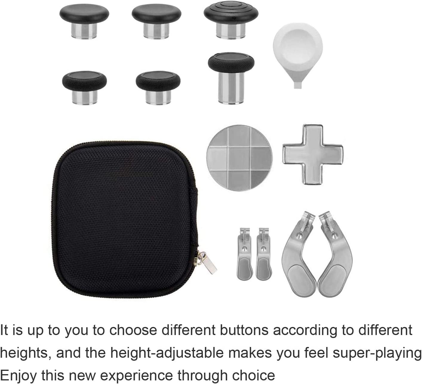 Metal Controller Thumbsticks Set, Detachable Game Controller Button Paddles Set for ONE Series 2 image number 2