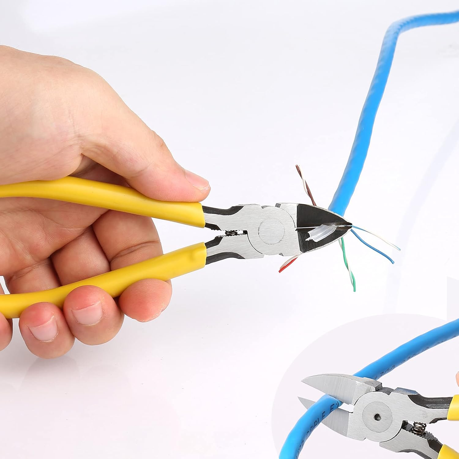 Solsop Pass through RJ45 Crimp Tool Kit Ethernet Crimper CAT5 Cat5E Cat6 Crimping Tool Kit image number 6