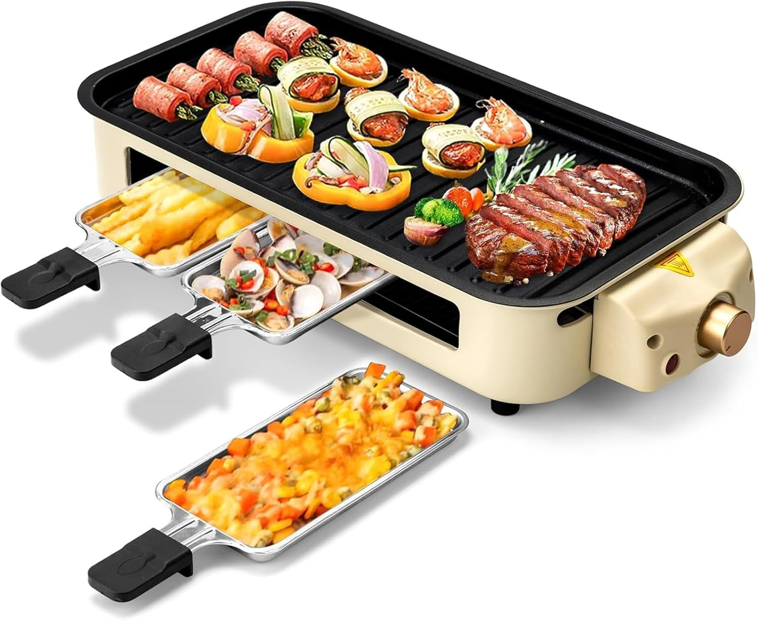 Electric Smokeless Indoor Grill, Non-Stick Cooking Removable Plate, Portable Korean BBQ Grill with Removable Temperature Control, Dishwasher Safe, 1500W image number 5