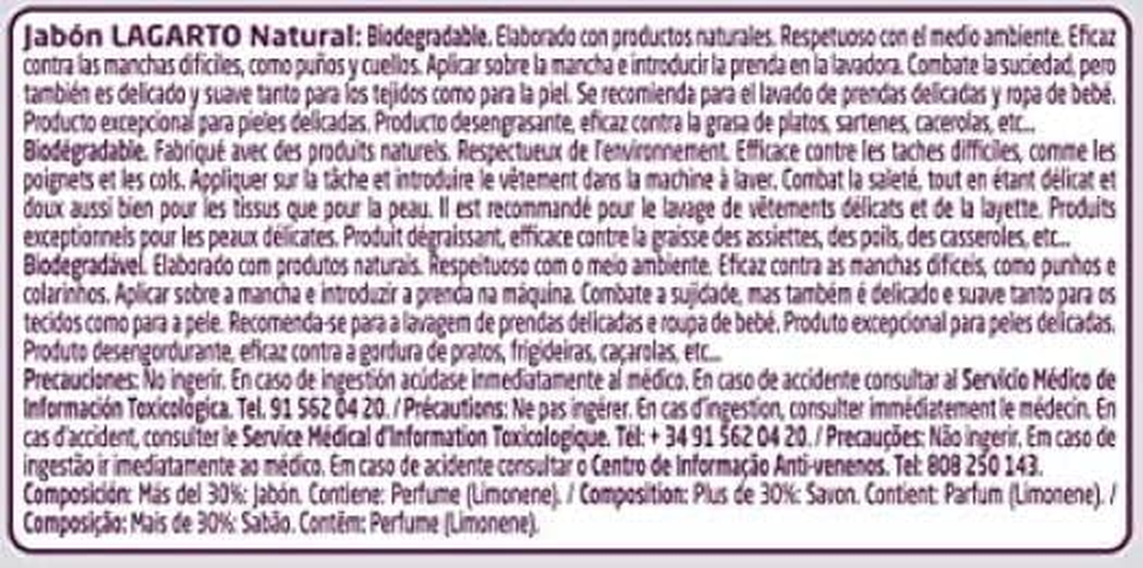 Lizard Soap Plla Natural Lizard 3 X 200 G, 20 Pack, 100 Ml image number 3